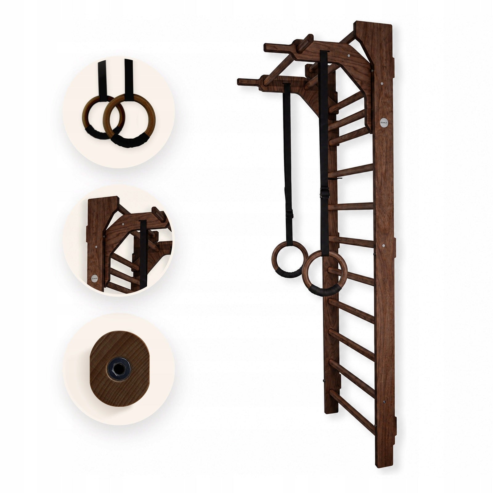 Gymnastic ladder PREMIUM - ONMAX Nord 230 cm - walnut