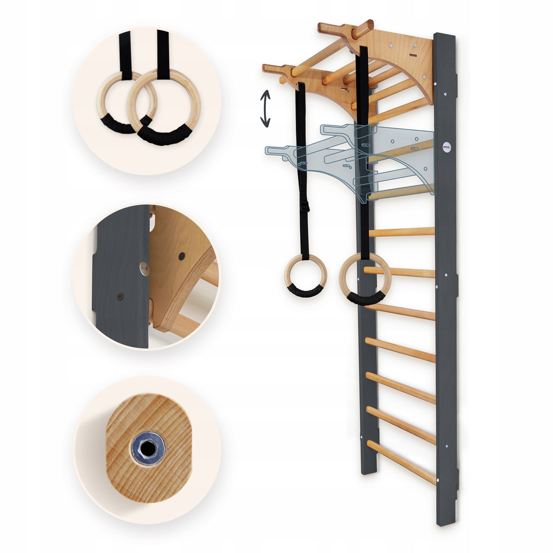 Gymnastic ladder PREMIUMfor exercise children adults BALANCE START graphite
