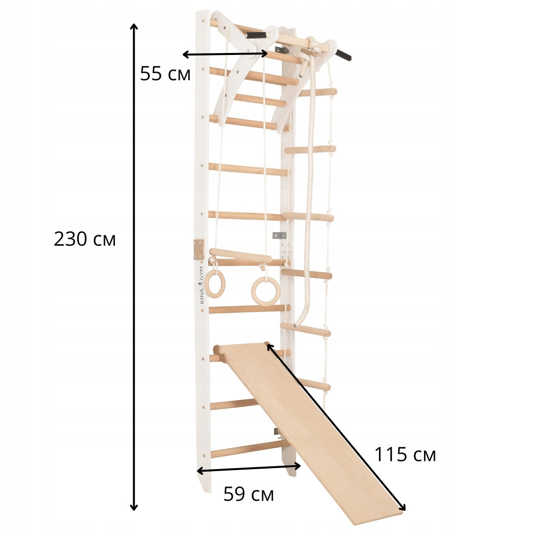 Gymnastic ladder SPR A+slide white 230 cm with board - Sports set EAN (GTIN) 5907433780248