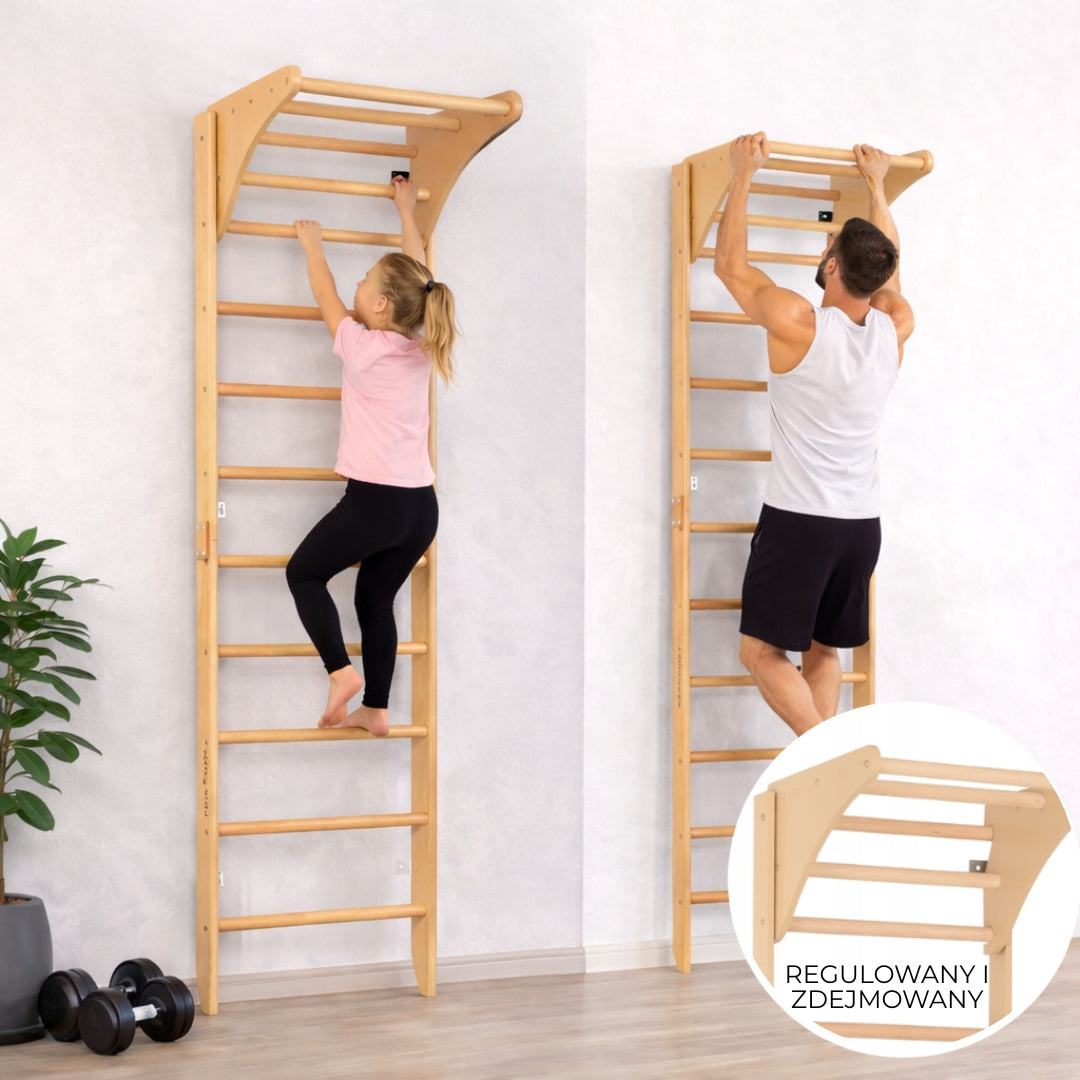Gymnastic ladder SPR C PURE natural with adjustable bar RINAGYM Packaging status original