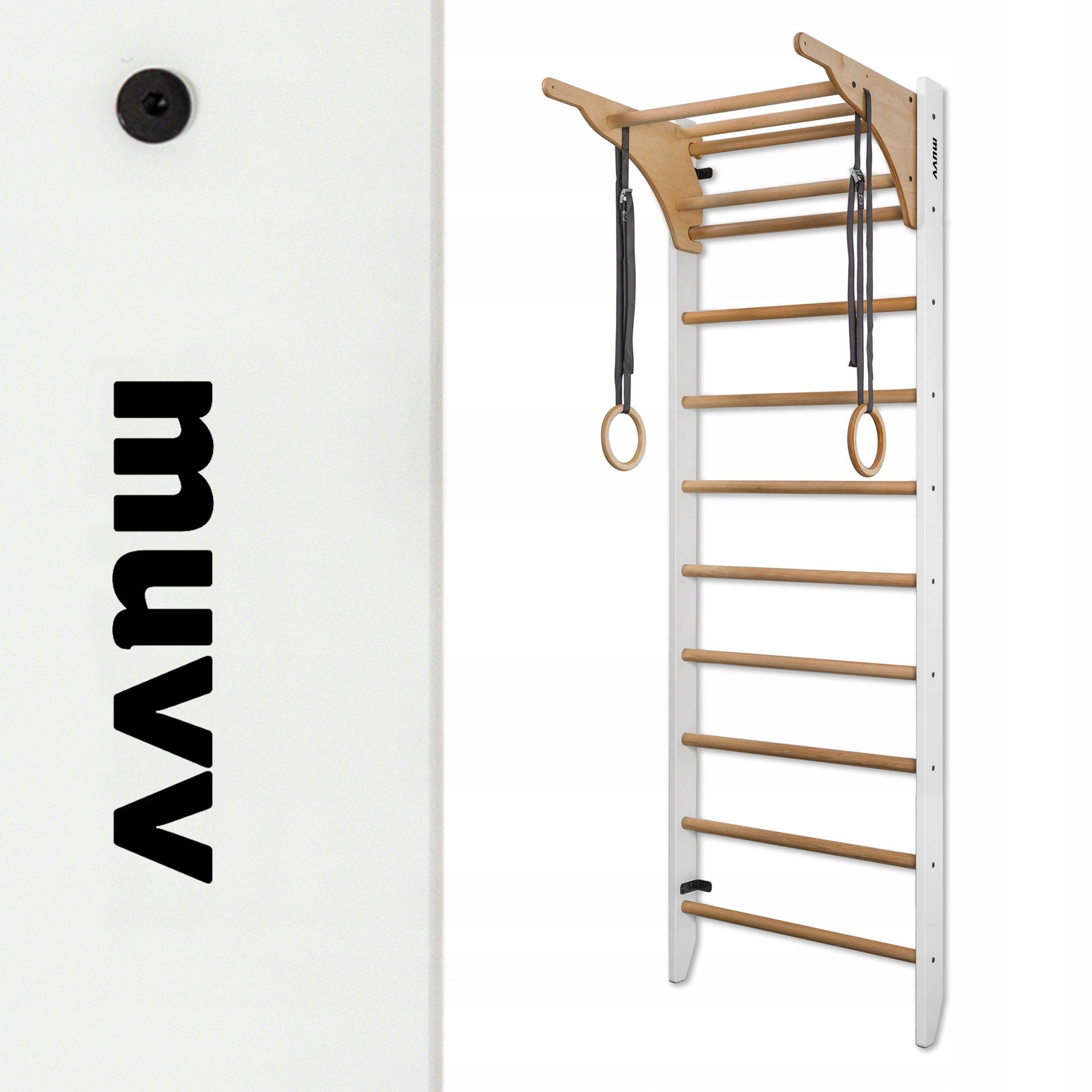 Gymnastic ladder adjustable bar not only for children 240 white MUVV