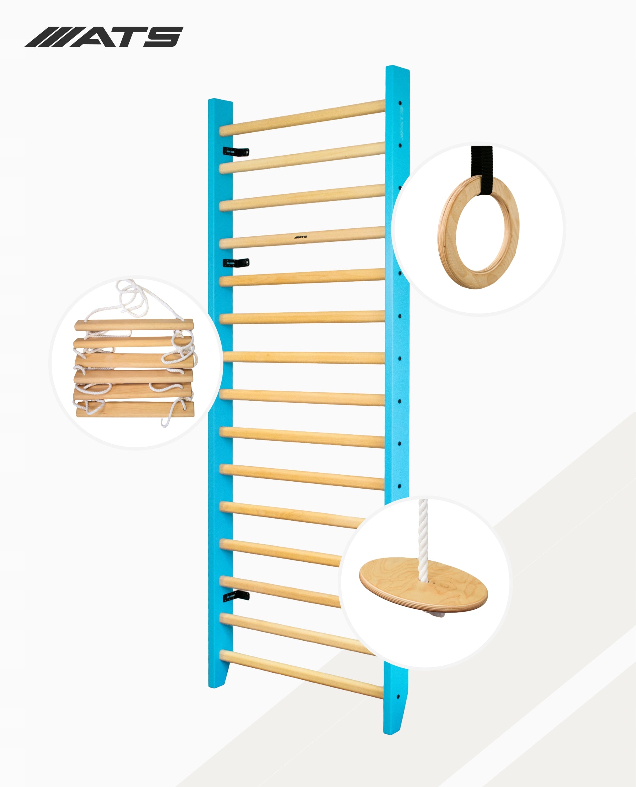 Gymnastic ladder for beech exercises for children and adults set ATS Packaging status original