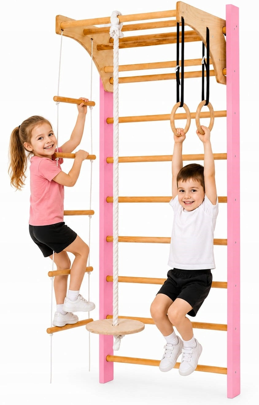 Gymnastic ladder pink for exercise and play child's room 240 cm