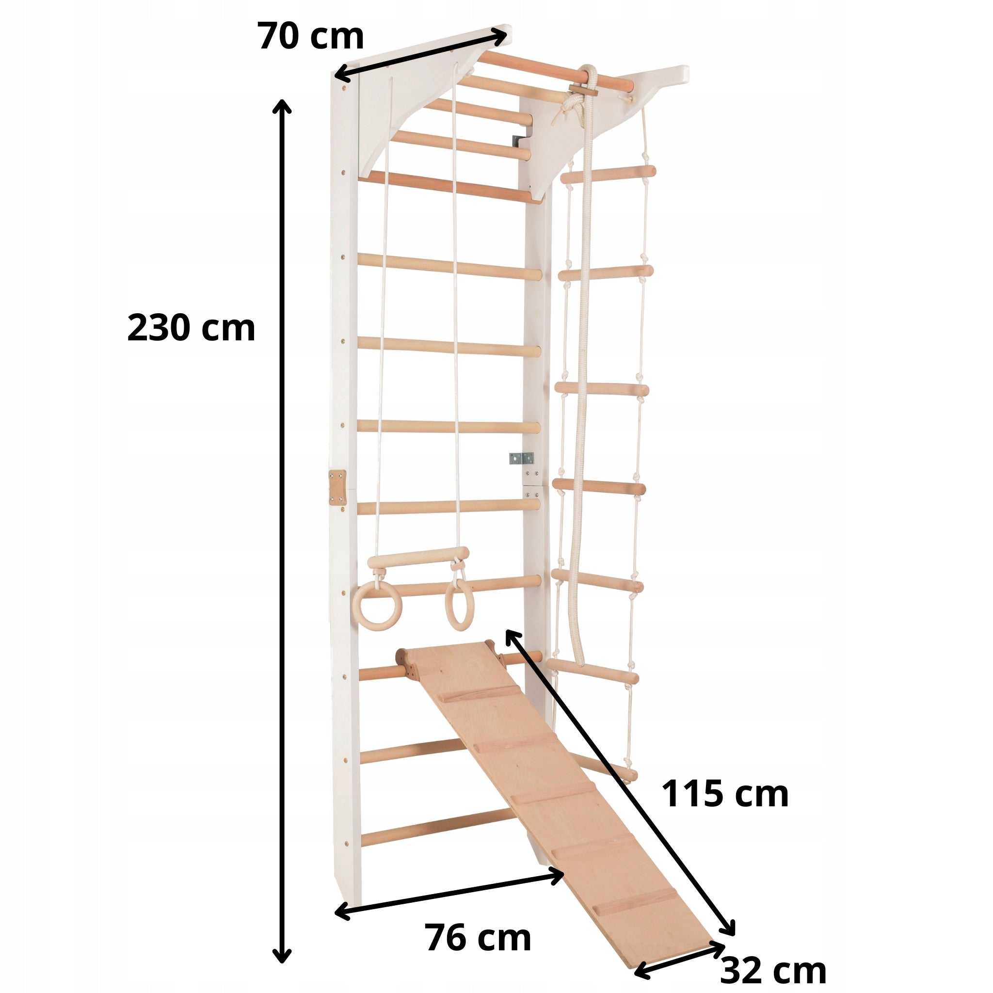 Gymnastic ladder with handrails and removable bar model PRO 3 Packaging status original