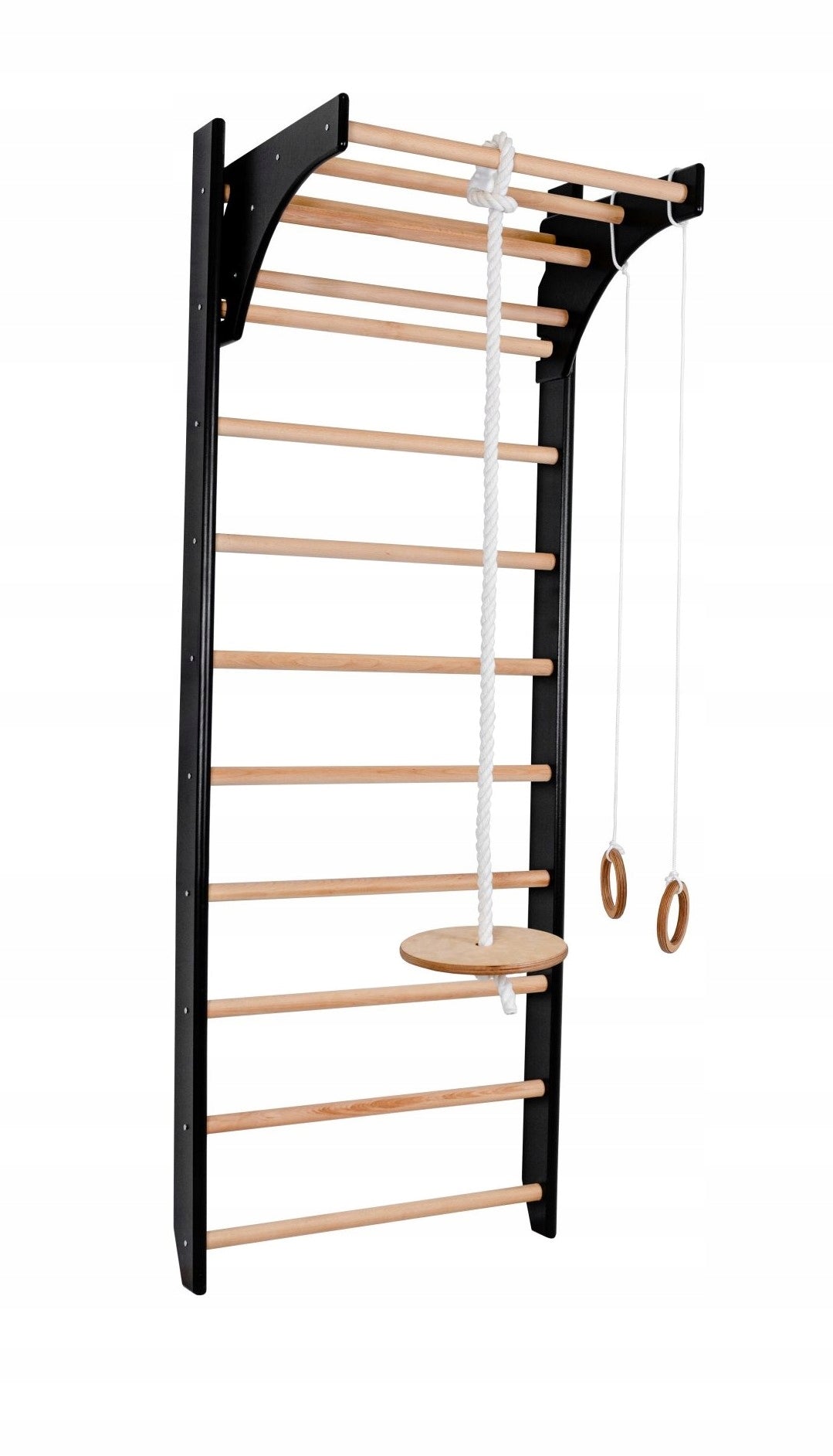 Gymnastic ladder with rehabilitation bar for exercise black sides Brand Pelltech