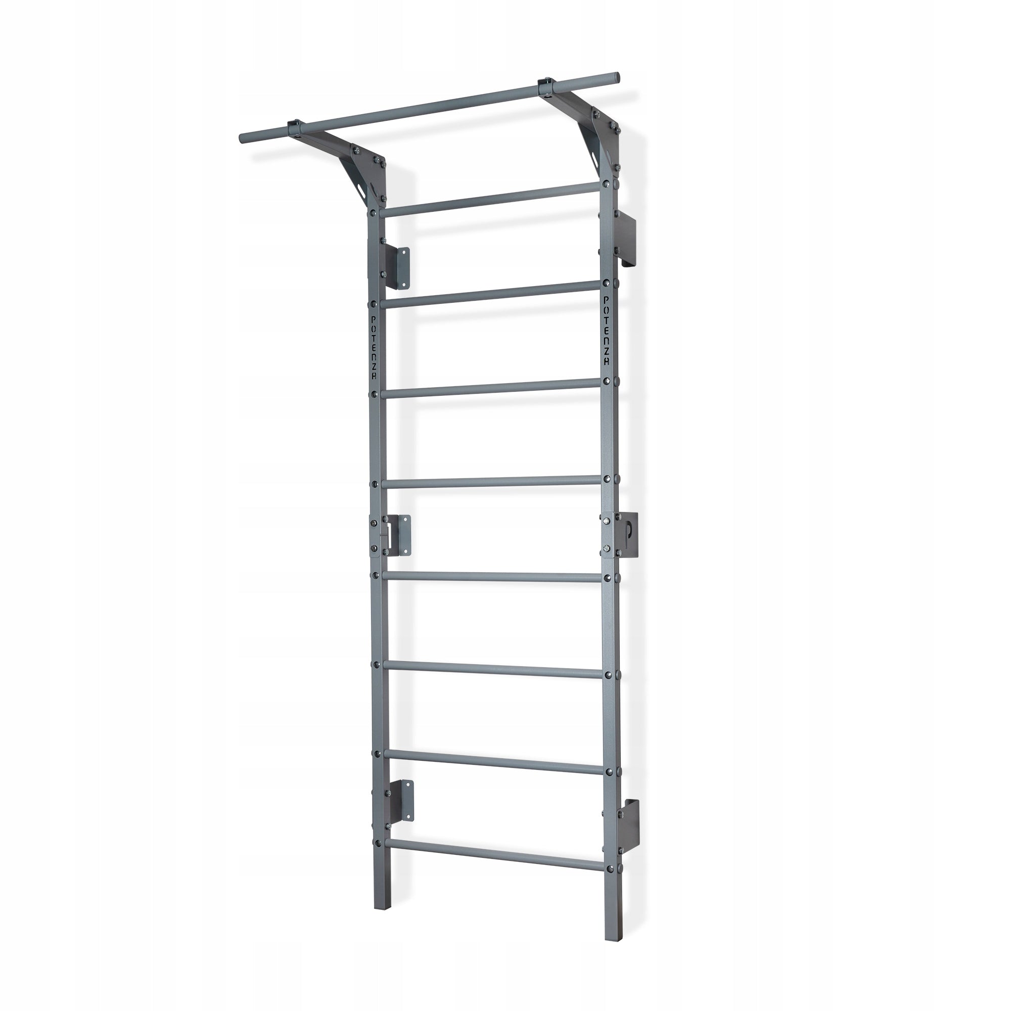 Gymnastic ladder with rehabilitation bar for exercise grey POTENZA