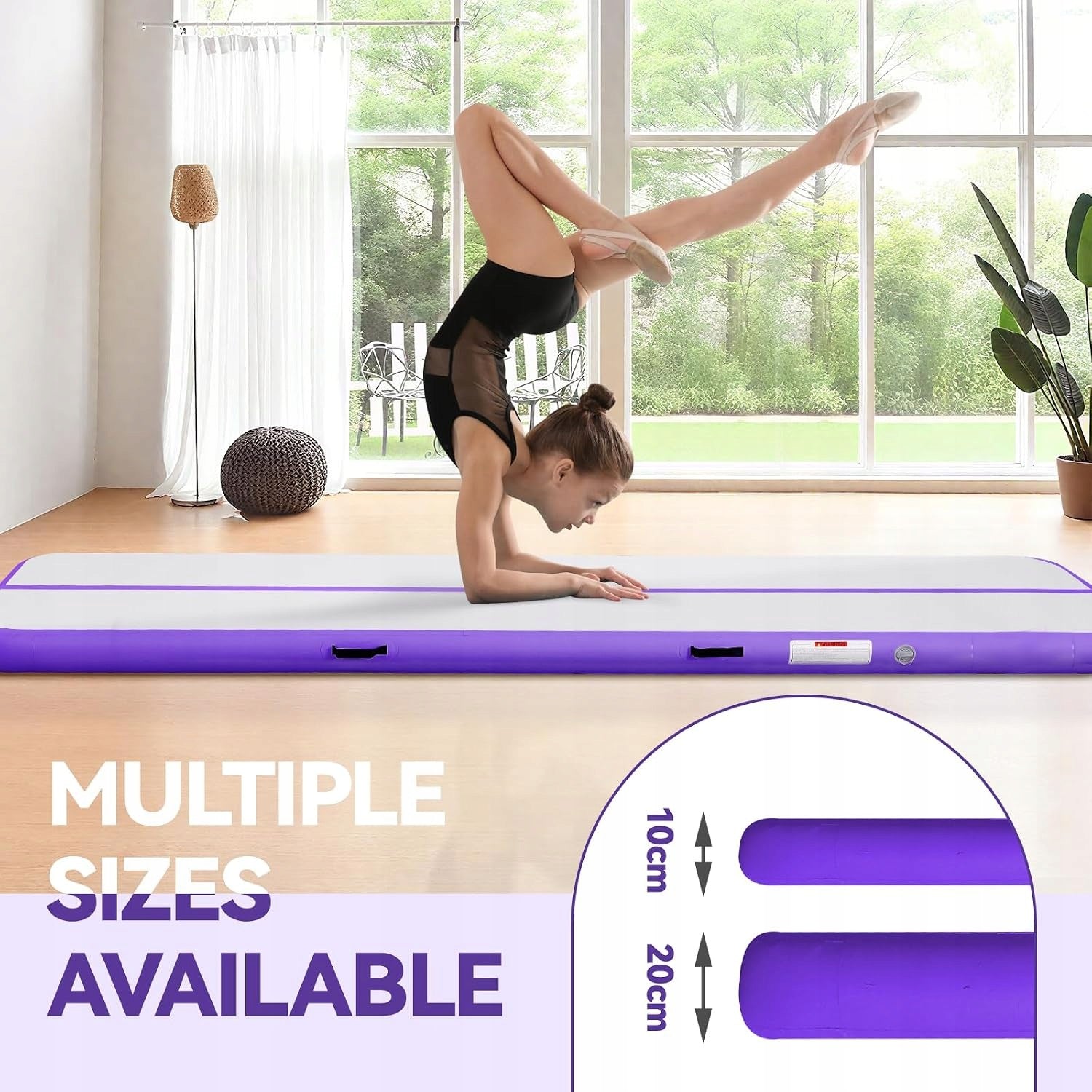 Gymnastic mat FBSPORT Airtrack 100x60x20 cm with pump and exercise bag Manufacturer code W-184