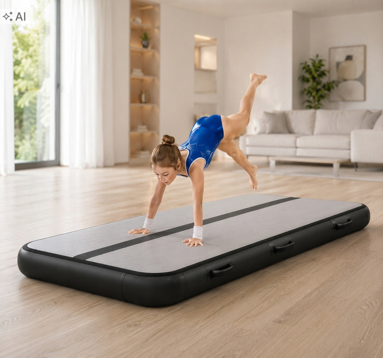 Gymnastic mattress KIK silver 300 cm x 100 cm Manufacturer code KX2784
