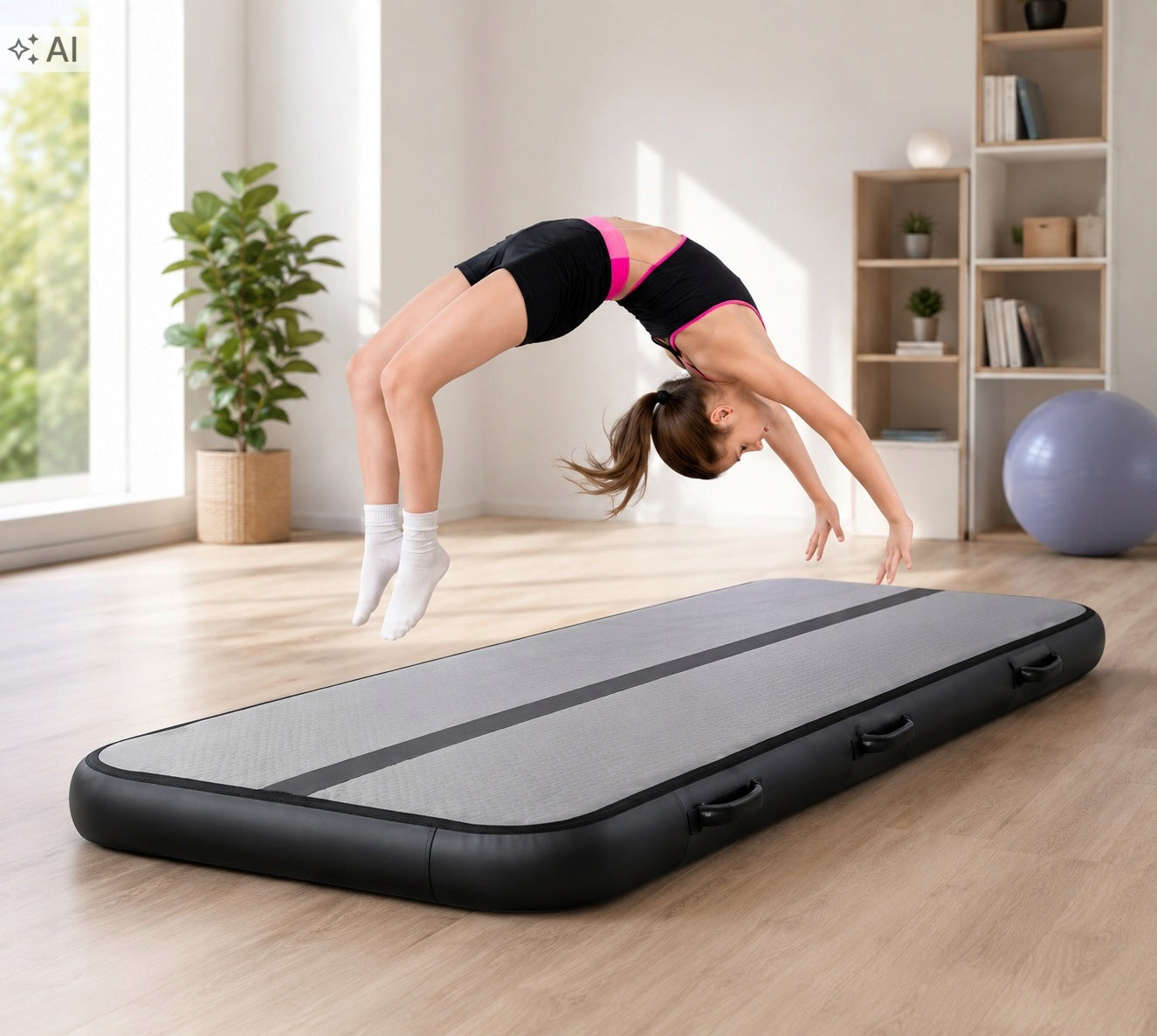 Gymnastic mattress KIK silver 300 cm x 100 cm