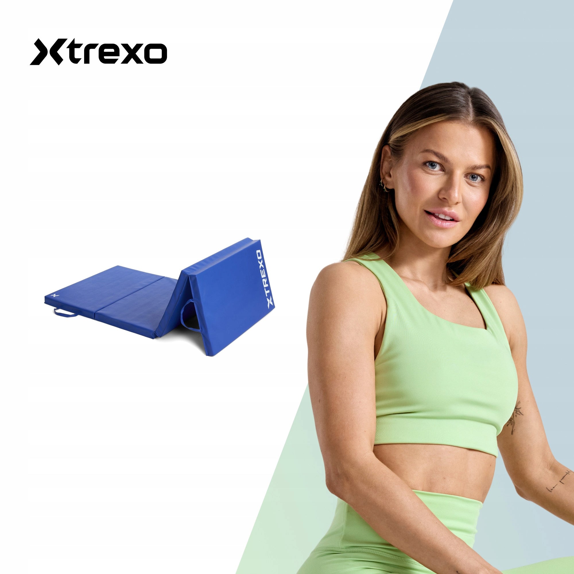 Gymnastic mattress XTREXO folding 195x80x5 blue SOLID COMPACT Packaging status original