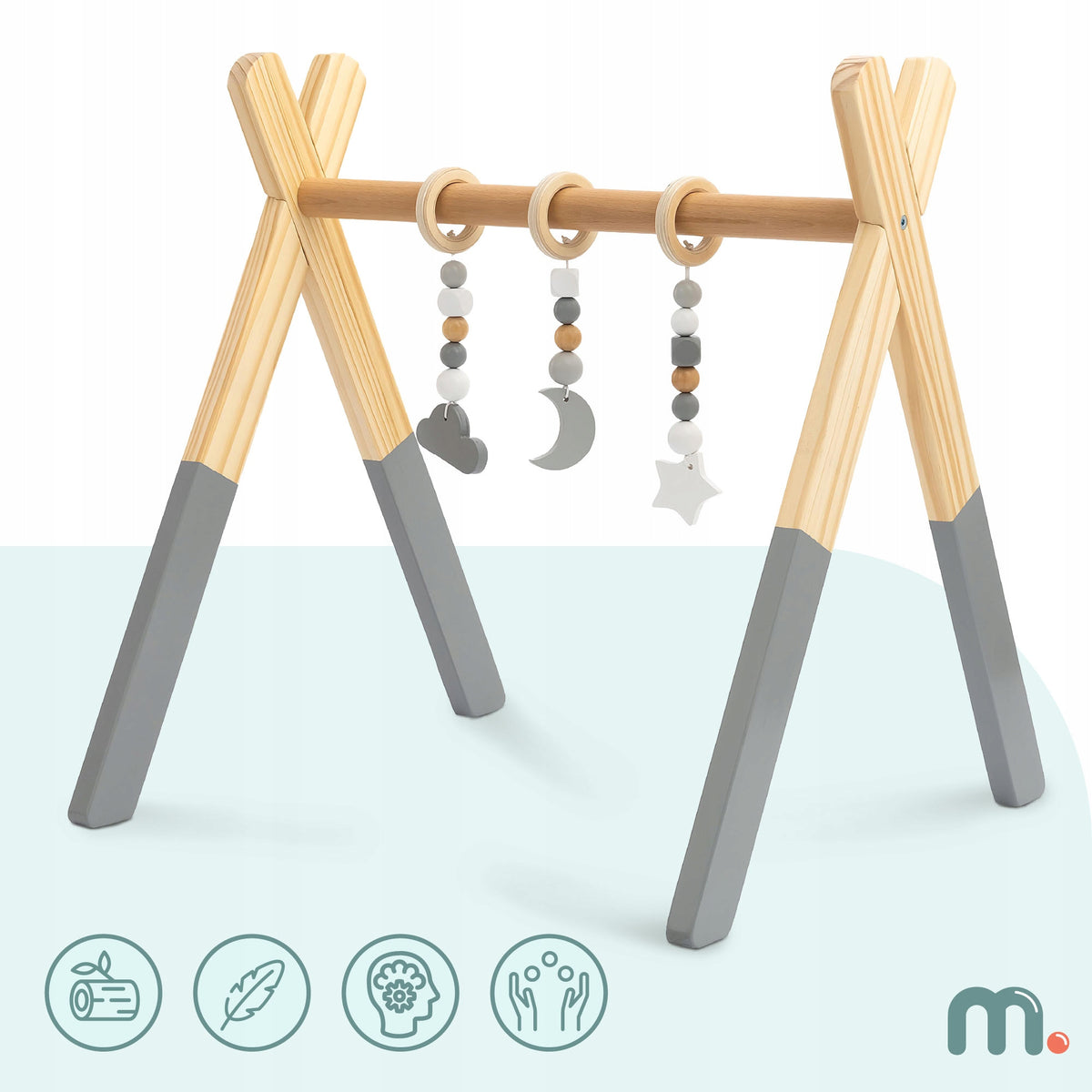 Gymnastic stand Mamabrum wooden grey 0+