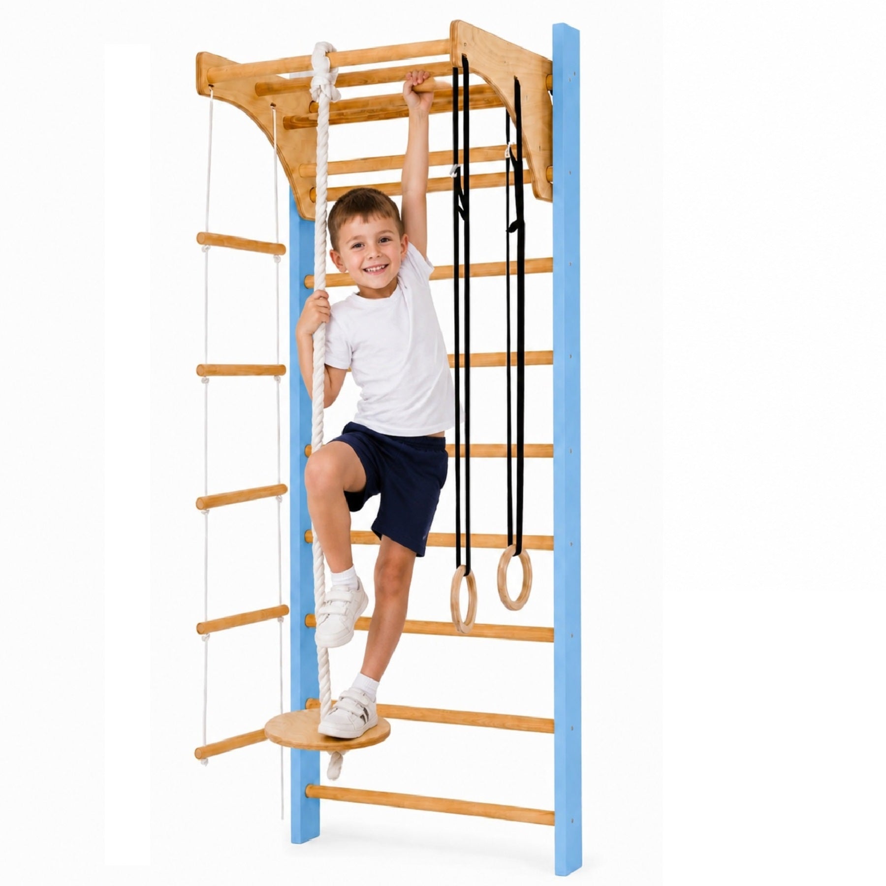 Gymnastics Wall Ladder with Bar for Kids BUK + Accessory Set