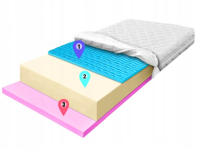 H2 H3 foam mattress 100x180 with contour foam for cramps, massaging 17 cm Medical device no