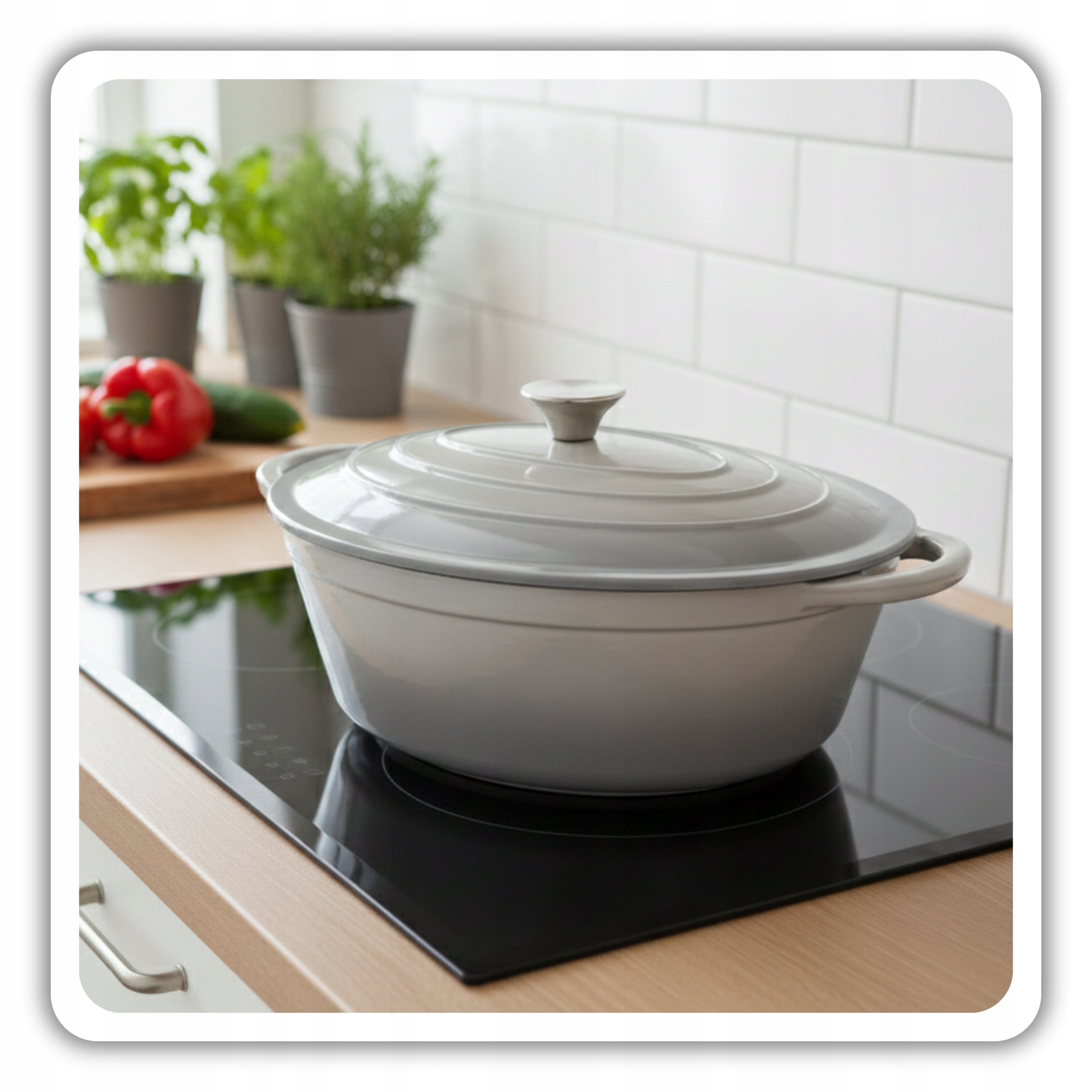 HAGE Brittany cast iron enamel 6 l lid 34 cm grey induction oven Manufacturer code DK34-gray