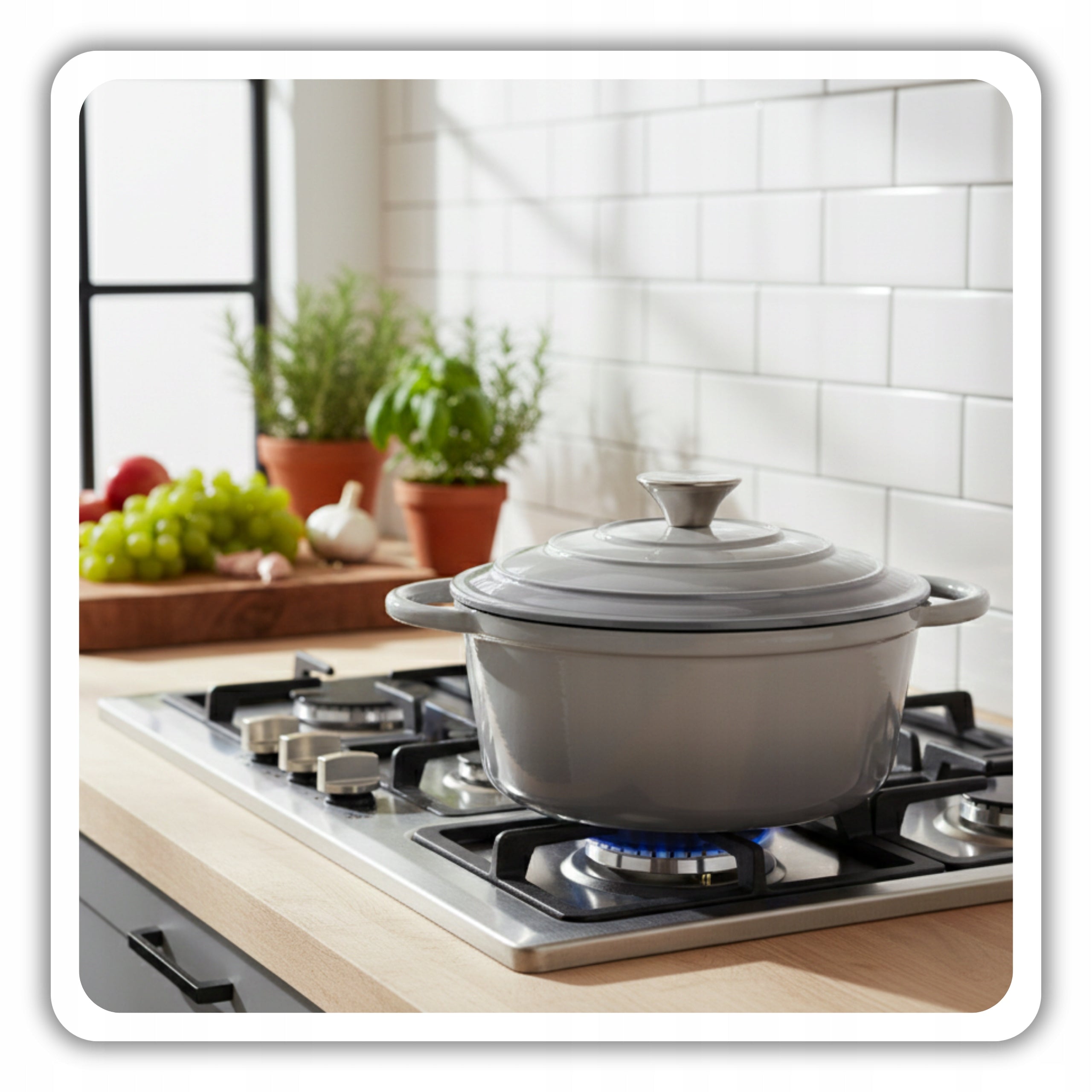 HAGE Enameled cast iron pot 3 l lid 22 cm grey induction oven Manufacturer code DQ22-gray