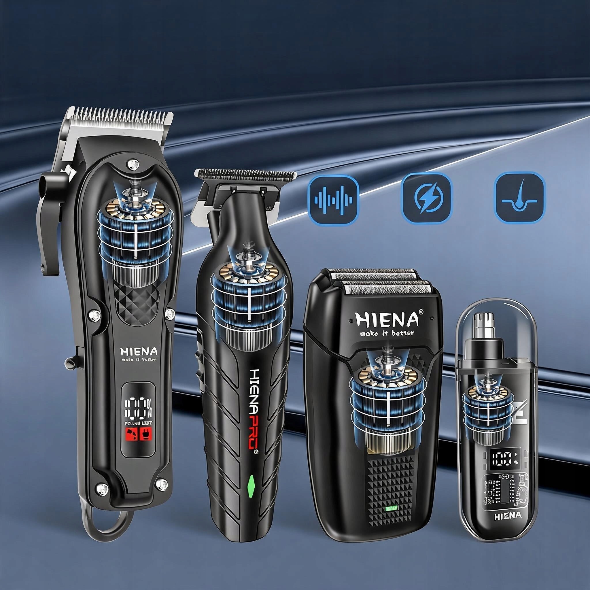 HAIR CLIPPER SET 4IN1 PROFESSIONAL WITH ELECTRIC BAG Packaging status original