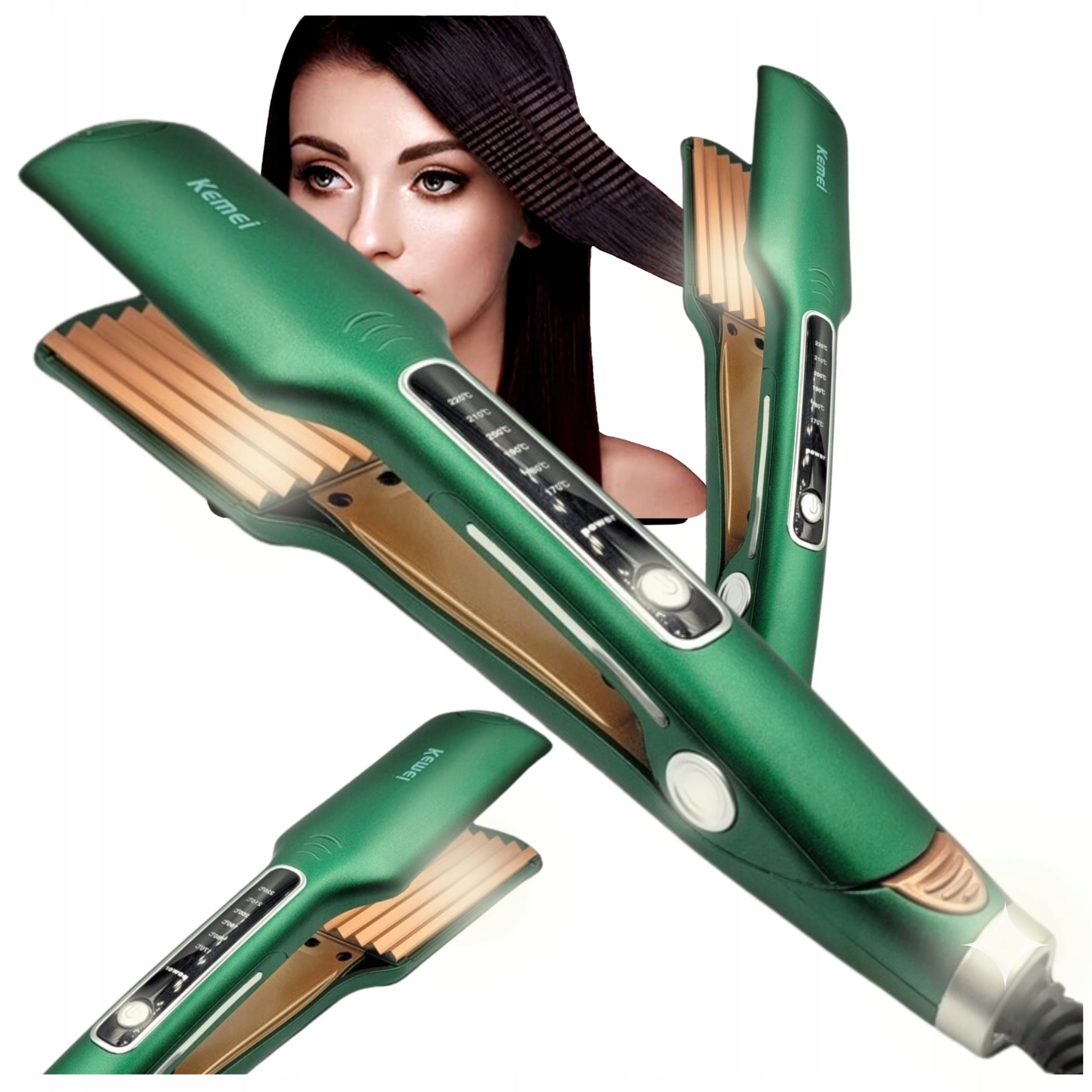 HAIR CRIMPER CERAMIC TEMPERATURE CONTROL PROFESSIONAL WAVES PRO