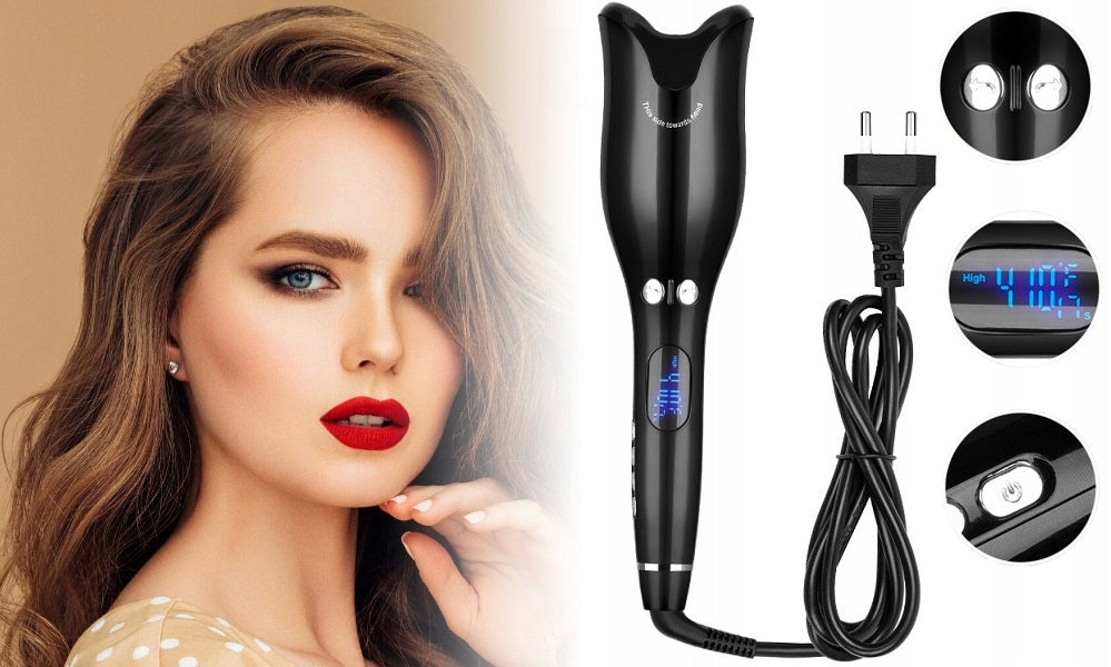 HAIR CURLER AUTOMATIC ROTATING SPIN CURL CERAMIC LARGE CURLS Brand Homkel