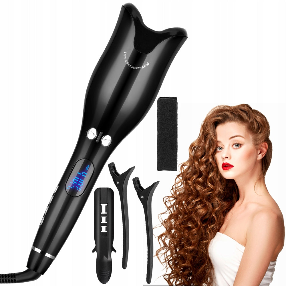 HAIR CURLER AUTOMATIC ROTATING SPIN CURL CERAMIC LARGE CURLS