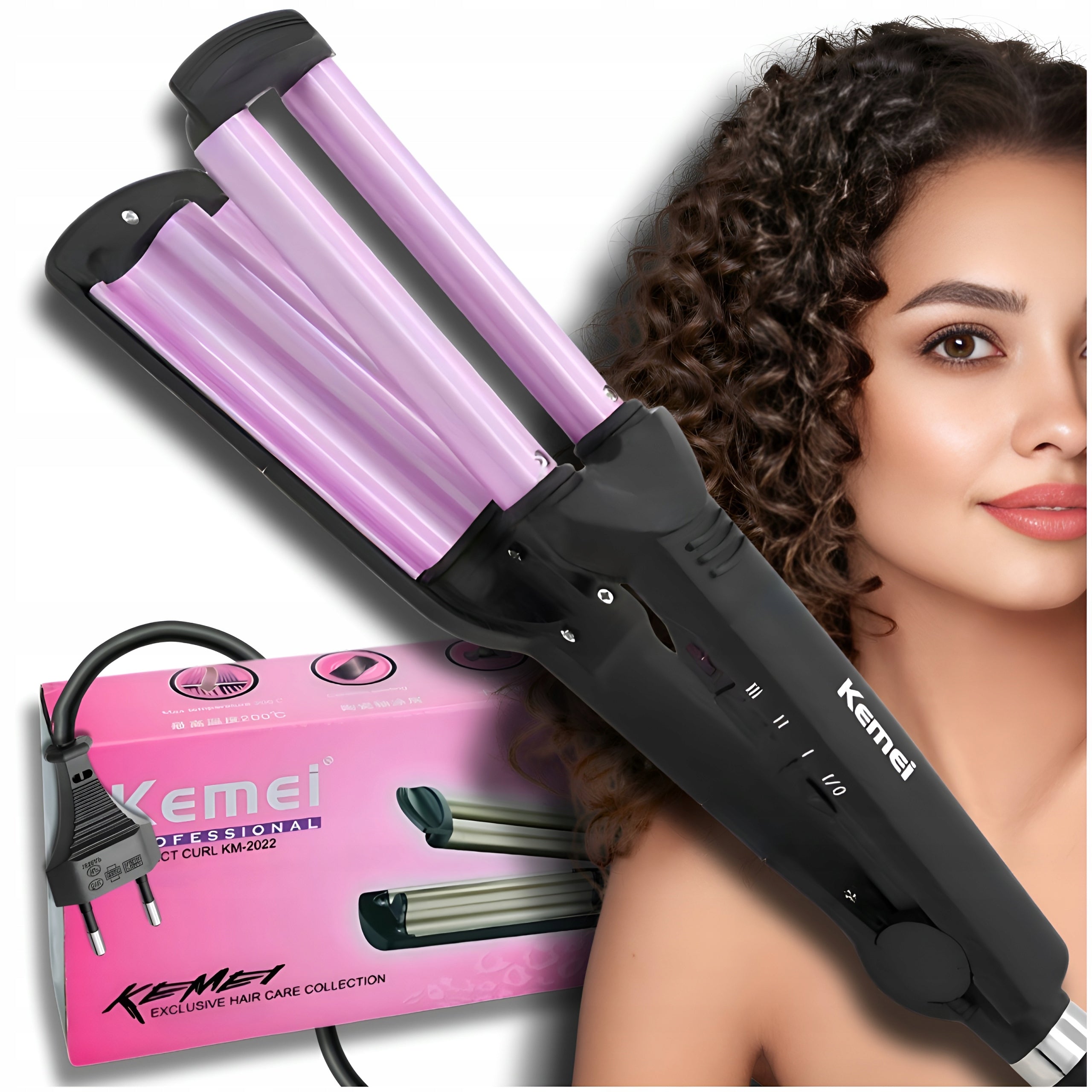 HAIR CURLER KEMEI CERAMIC INVERTER CRIMPER 55W TPC 200