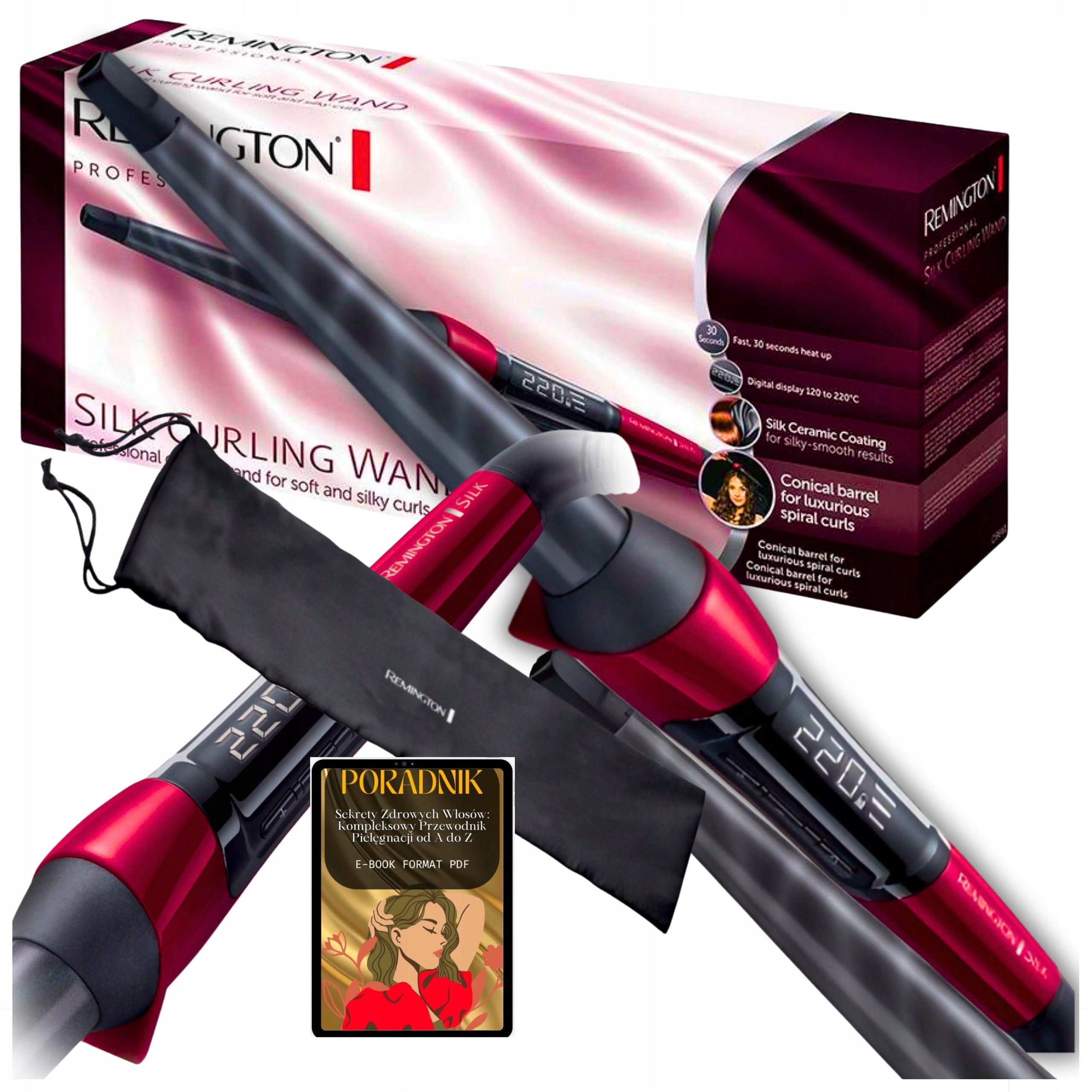 HAIR CURLER REMINGTON CONICAL CERAMIC PROFESSIONAL +FREEBIE