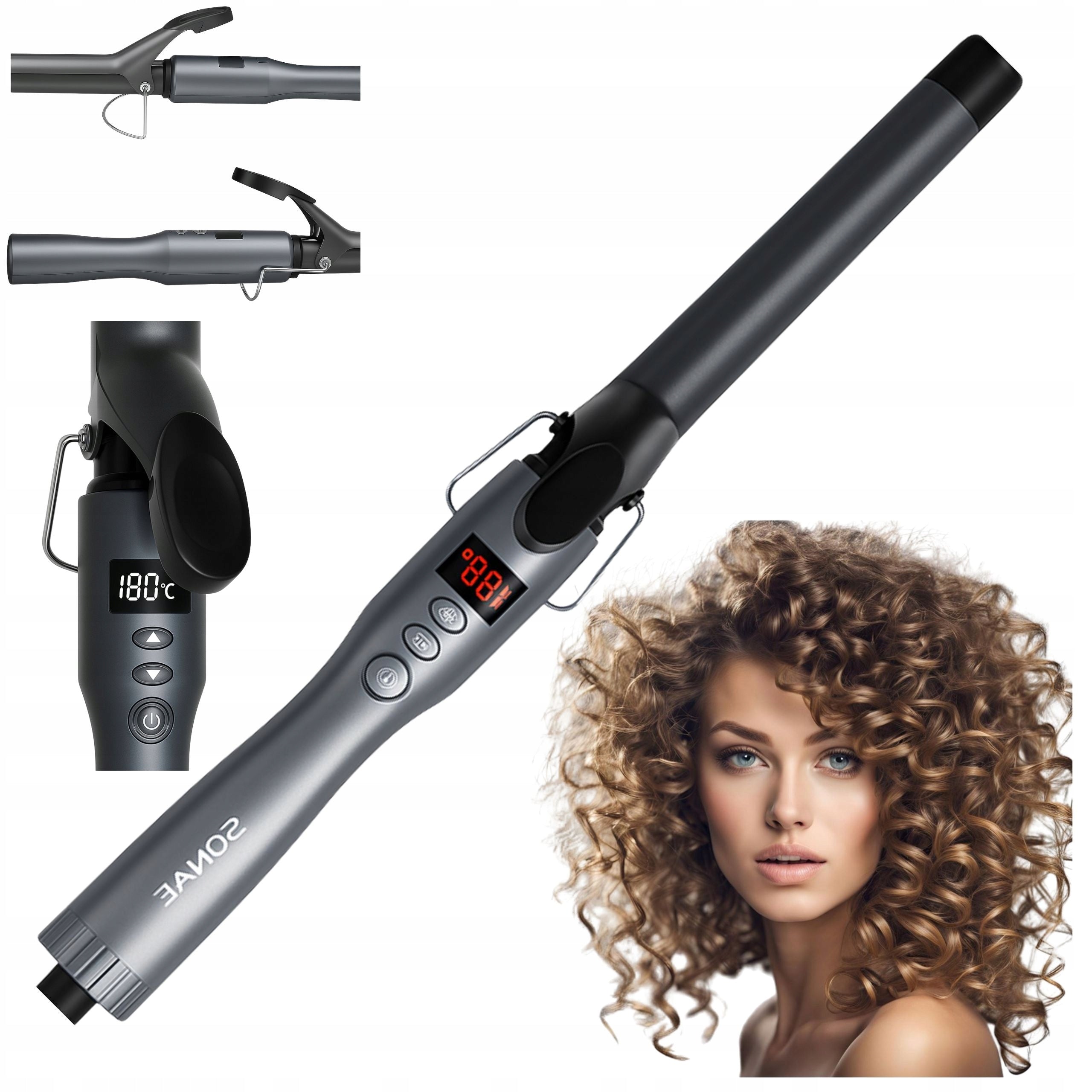 HAIR CURLER WITH DIGITAL DISPLAY WAVES CURLS IONIZATION SPINS PRO