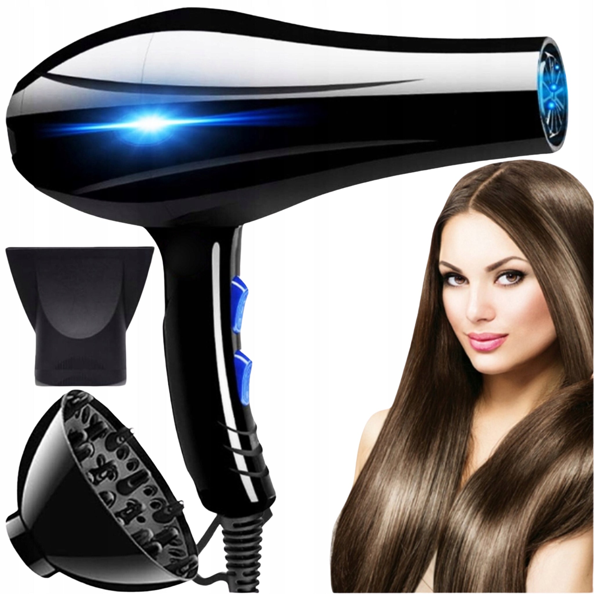 HAIR DRYER 1200W PRO IONIZATION STRONG + TIPS COLD WARM AIR SUPPLY Packaging status original