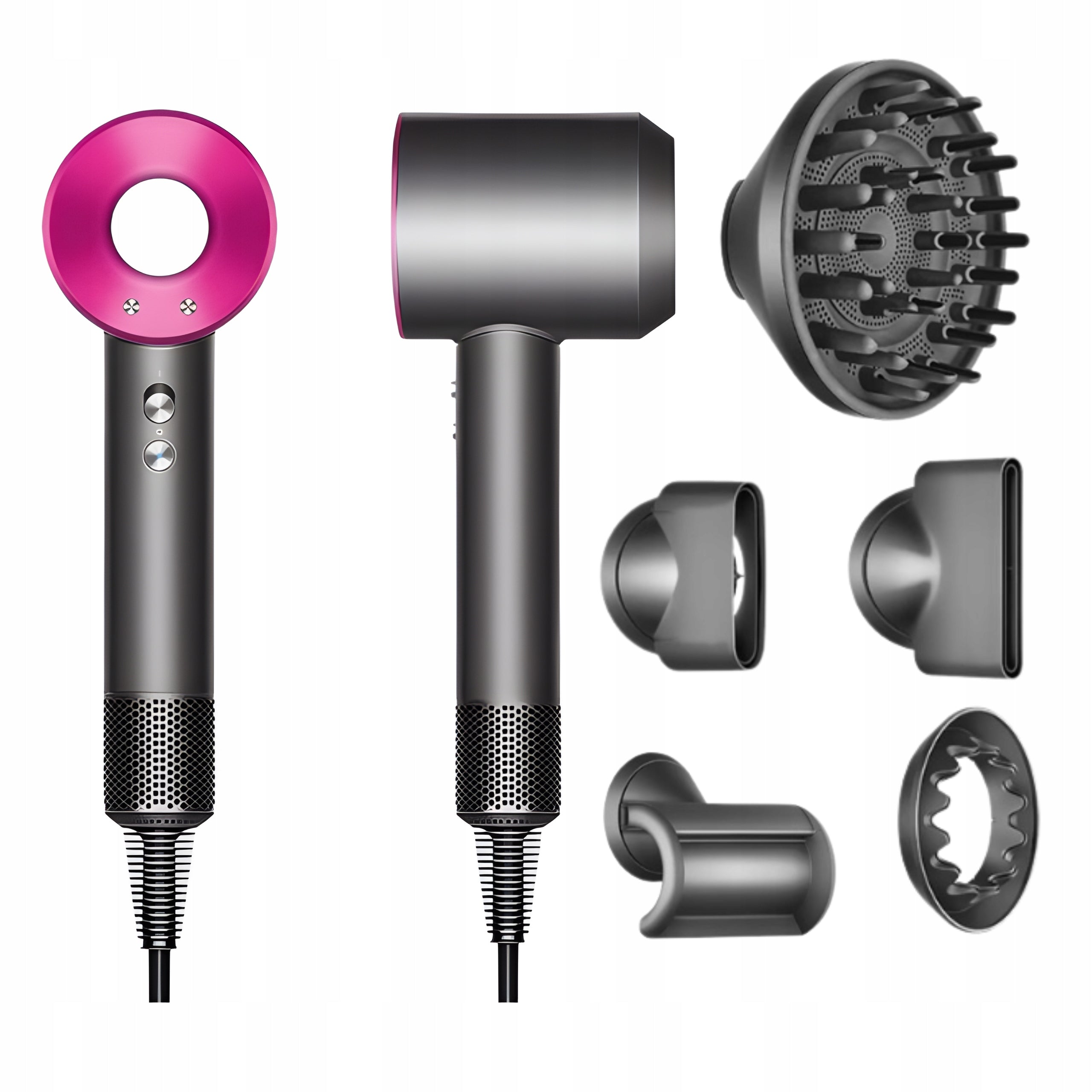 HAIR DRYER 1600W PROFESSIONAL IONIZATION 5 TIPS FILTER - PINK