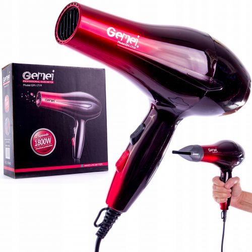 HAIR DRYER 1800W STRONG AND Cold Vent IONIZATION AND Concentrator Manufacturer code GM-1719