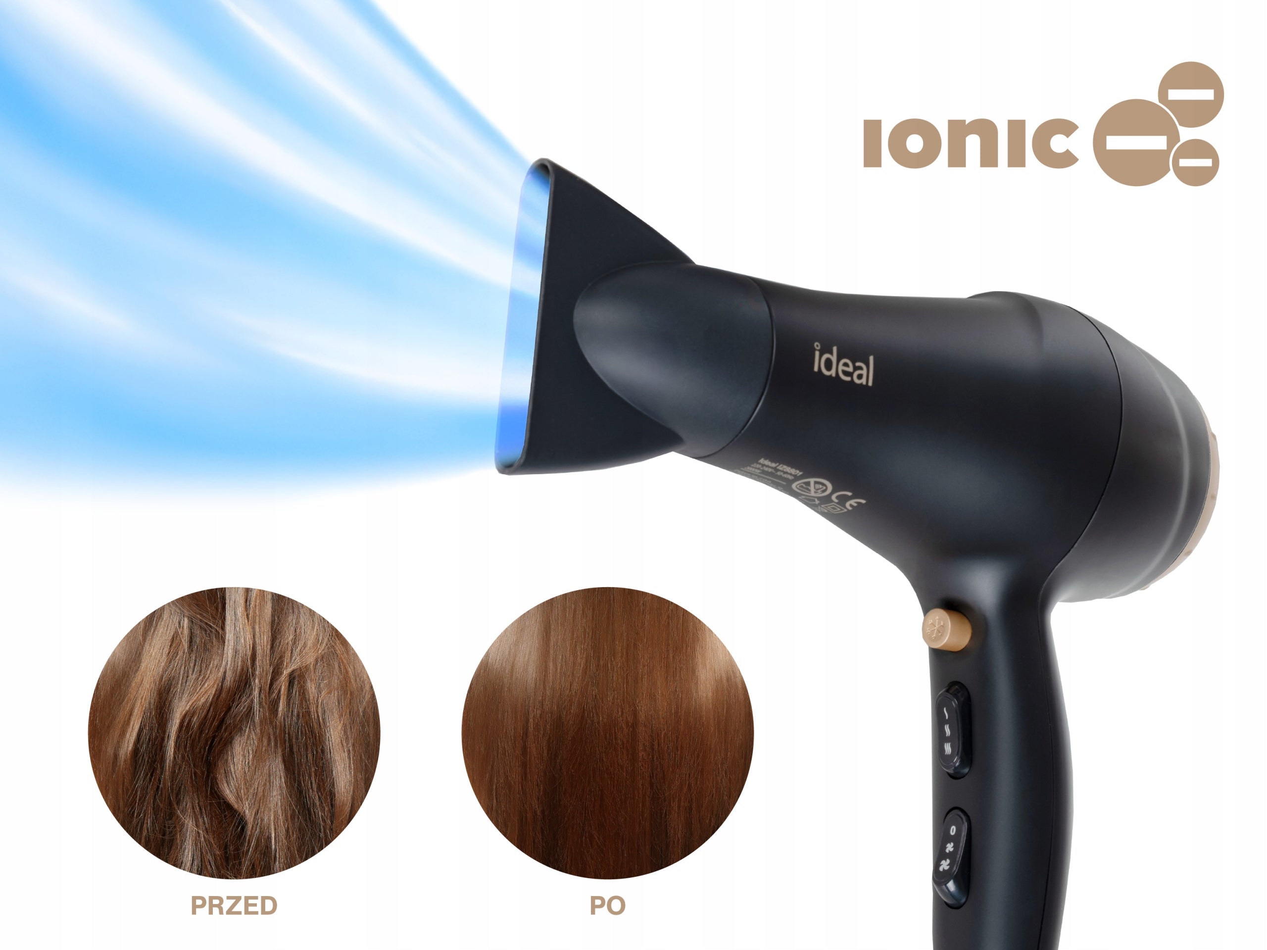 HAIR DRYER 2000W DIFFUSER IONIZER 3 DEGREES COLD AND WARM BLOWING Packaging status original