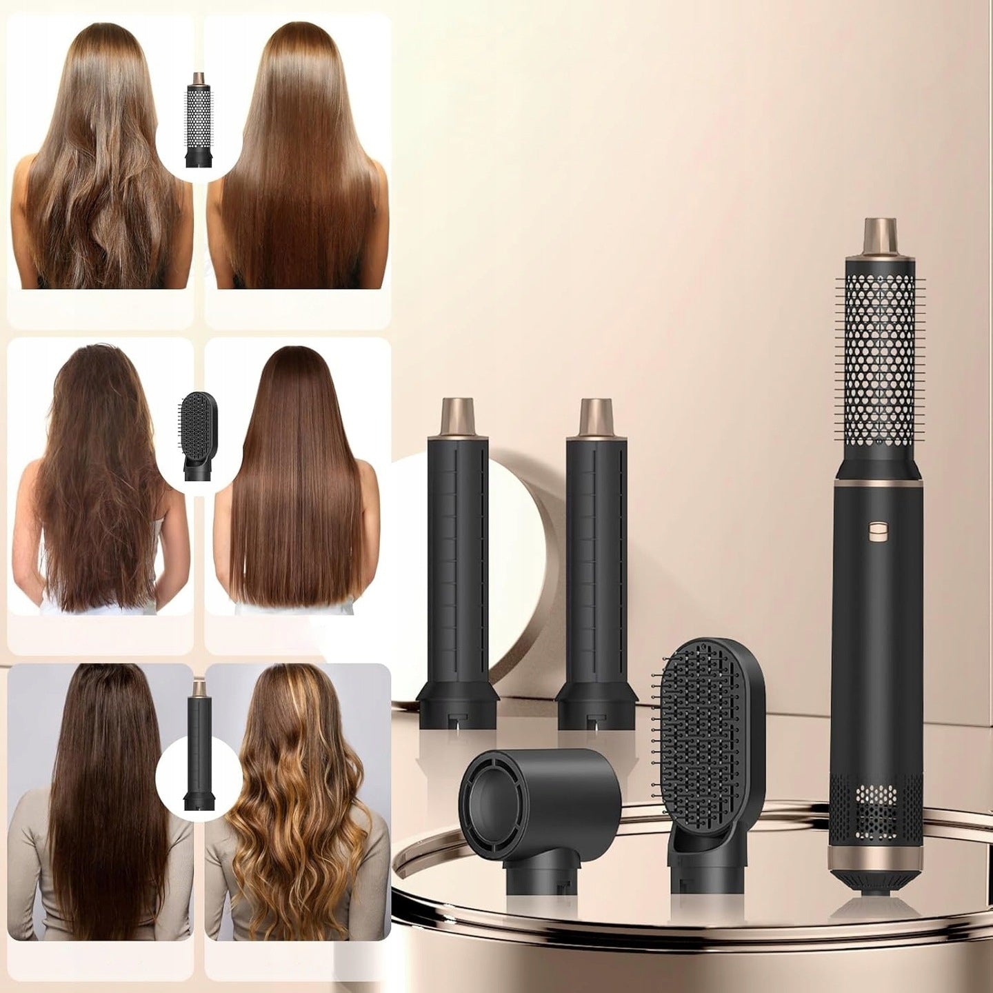 HAIR DRYER 5in1 BLACK MULTIFUNCTIONAL 3 AIRFLOW SPEEDS Manufacturer code 812558