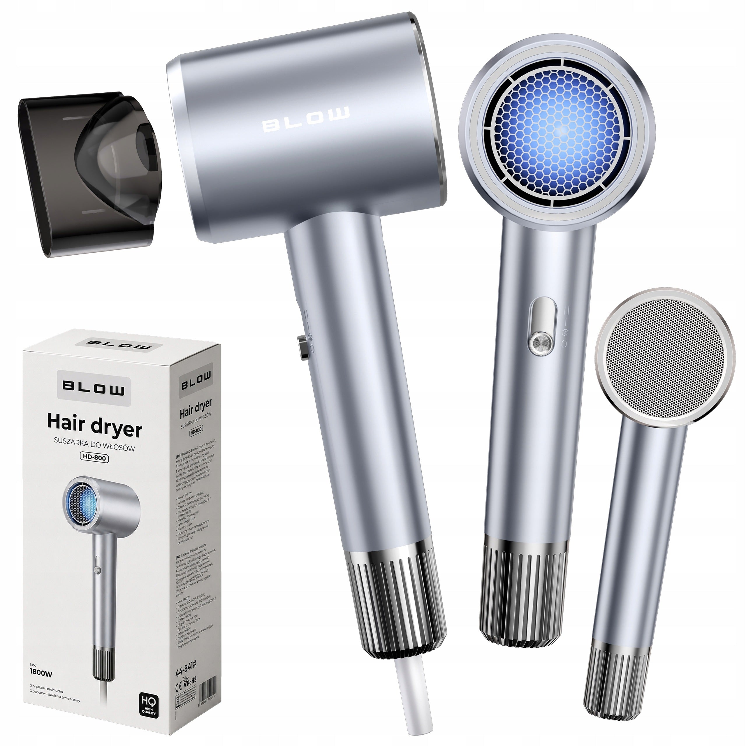 HAIR DRYER COLD AIR STRONG TURBO LIGHT SMALL PROFESSIONAL 1800W
