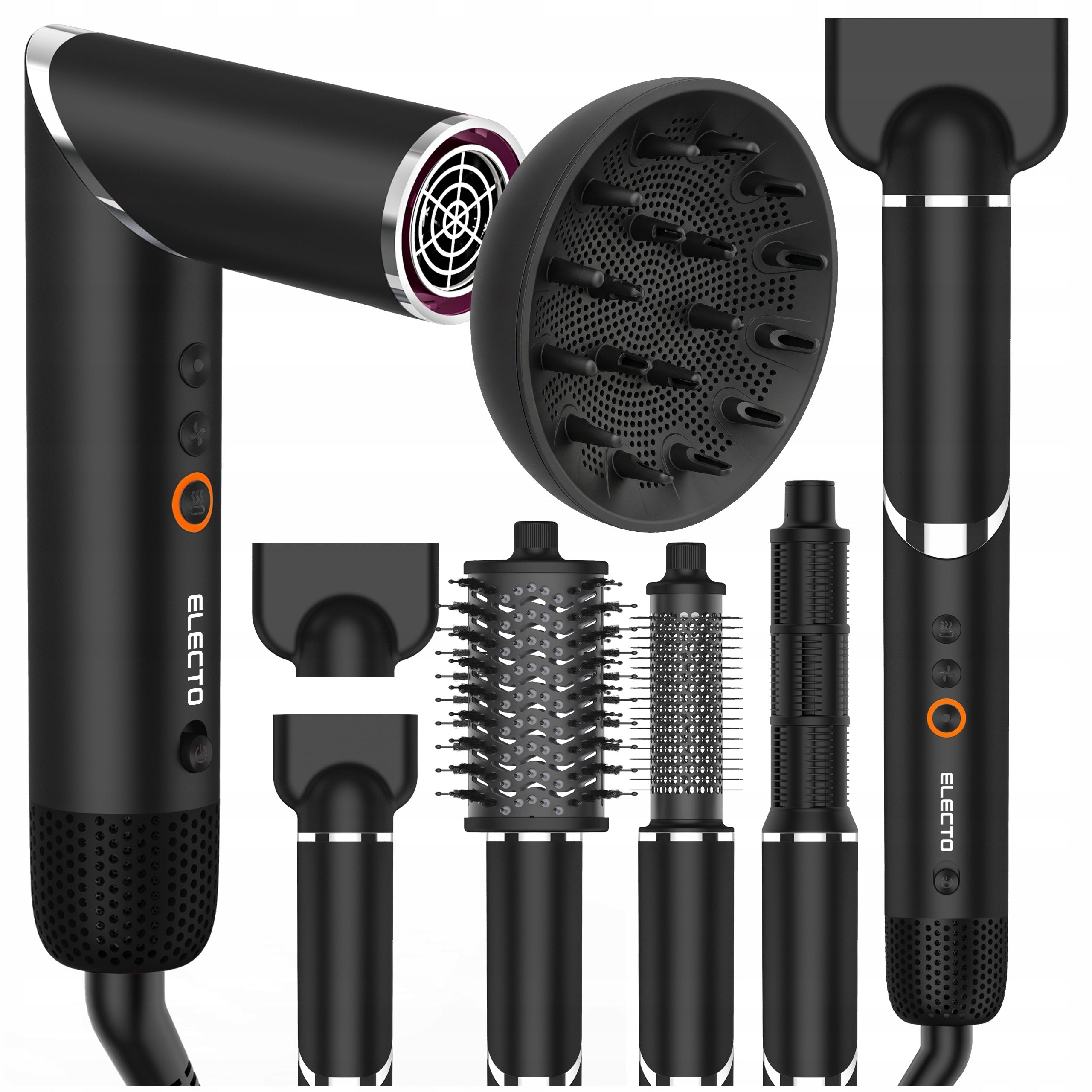HAIR DRYER CURLER MULTISTYLER WITH DIFFUSER IONIZATION OVERLAY STRONG