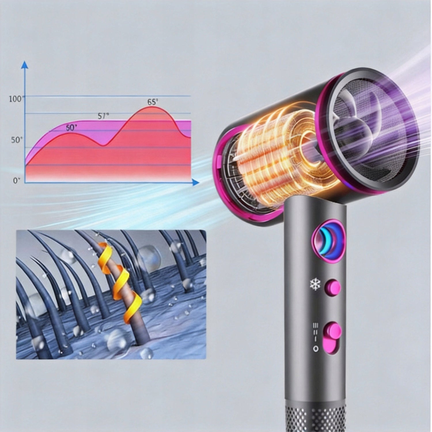 HAIR DRYER IONIZATION MULTIFUNCTIONAL WARM/COLD AIR SUPPLY 2400W STRONG Brand no brand