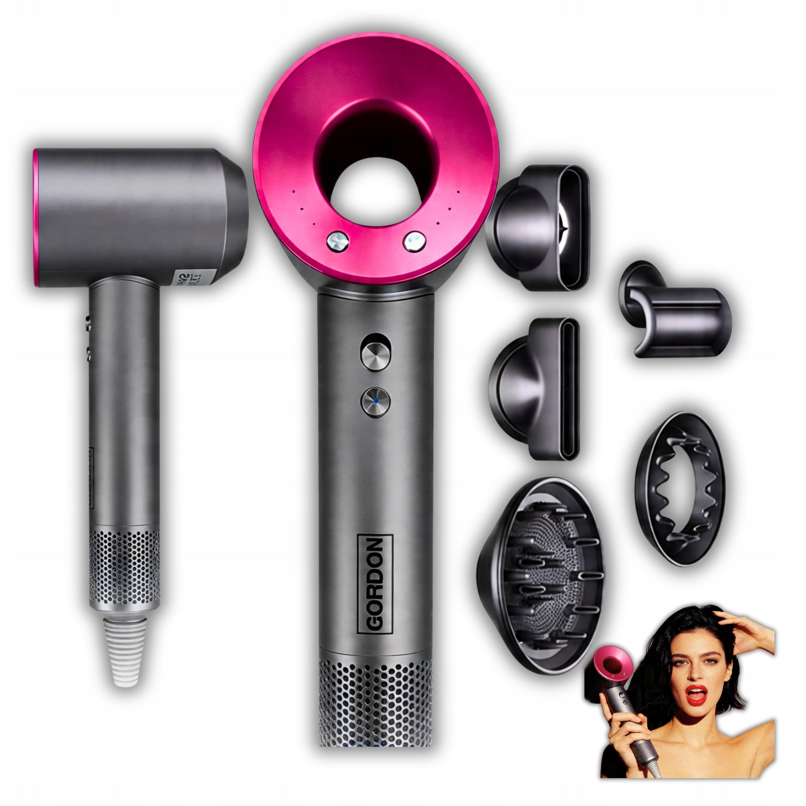 HAIR DRYER Strong 1600W With Ionization Diffuser Cold Blow Silver Packaging status original