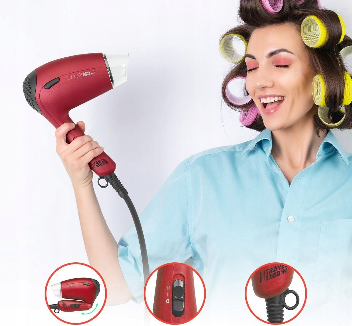 HAIR DRYER Strong Folding 1300W Tourist Travel With DIFFUSER Manufacturer code 264558