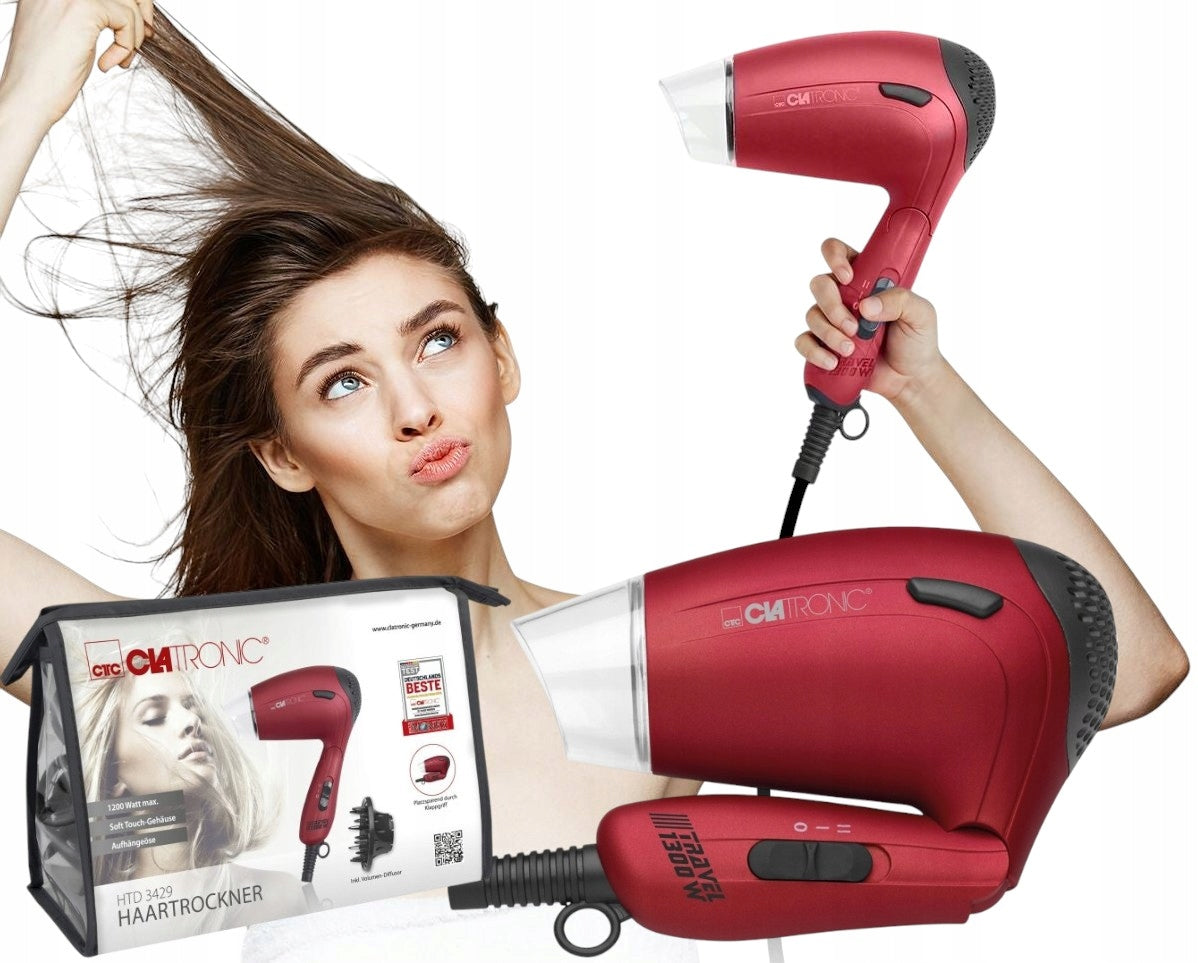 HAIR DRYER Strong Folding 1300W Tourist Travel With DIFFUSER Packaging status original