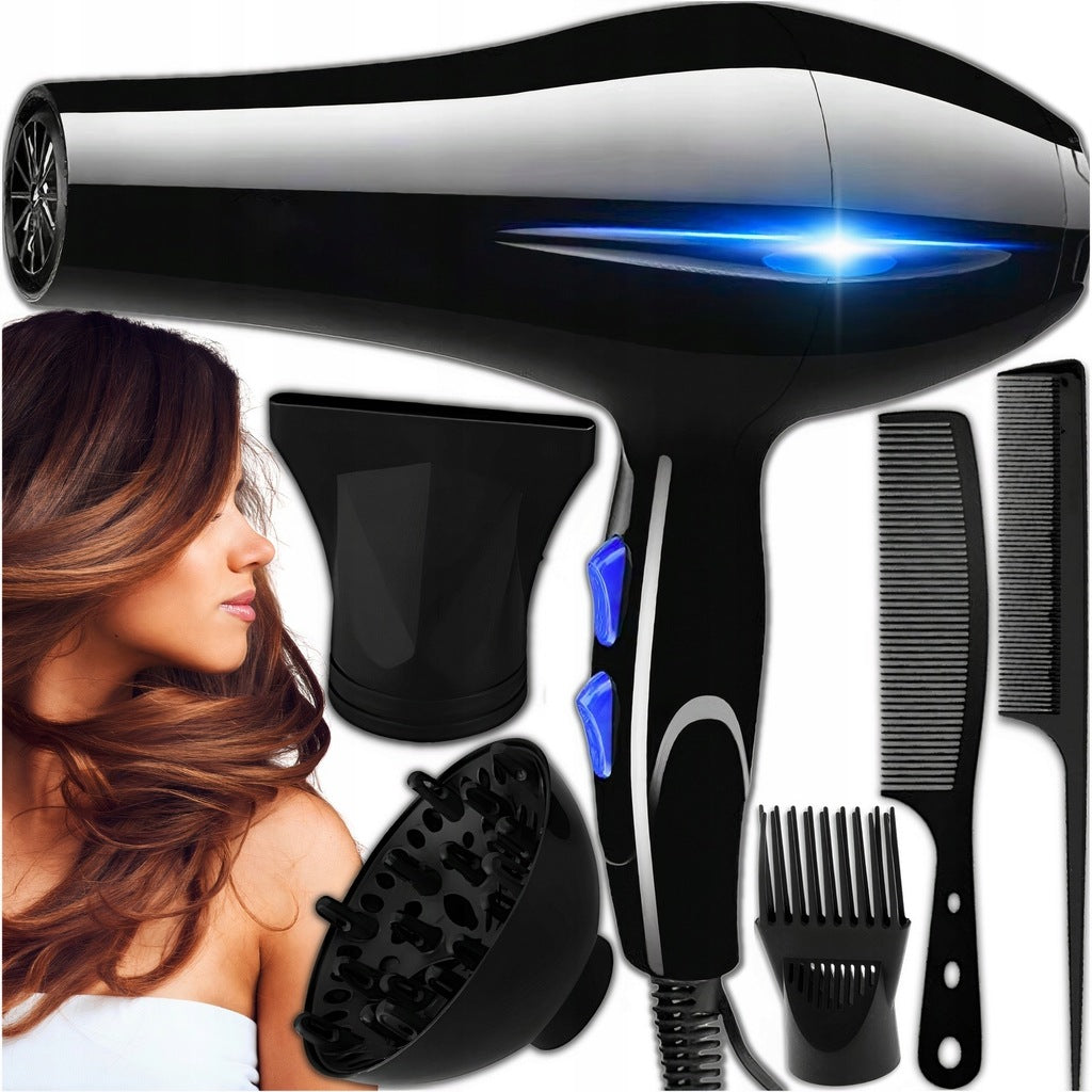 HAIR DRYER WITH DIFFUSER IONIZATION 4IN1 SET ACCESSORIES STRONG 1200W