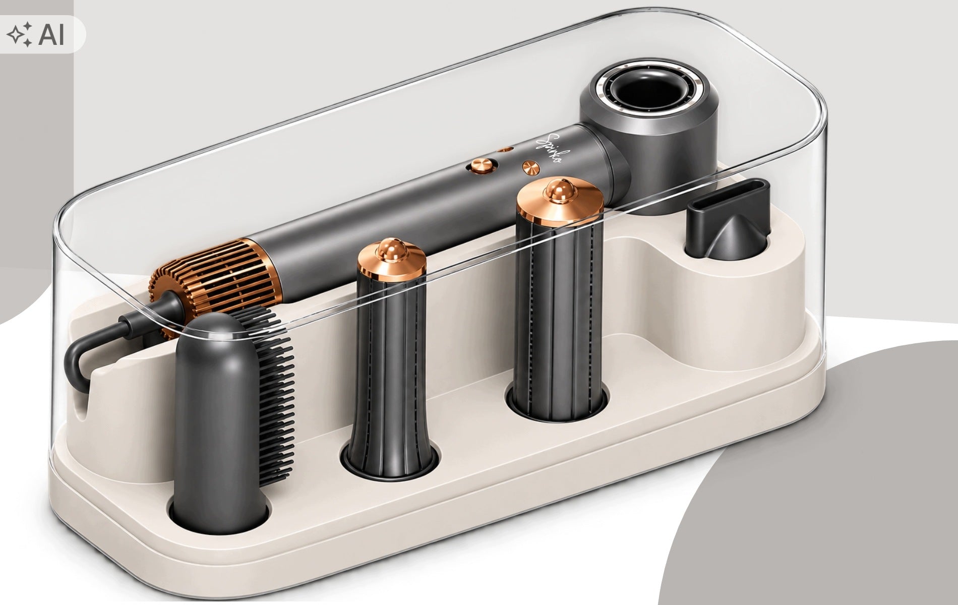 HAIR DRYER WITH IONIZATION ROTATING MULTIFUNCTIONAL STRONG 5in1 Brand SPIRKO