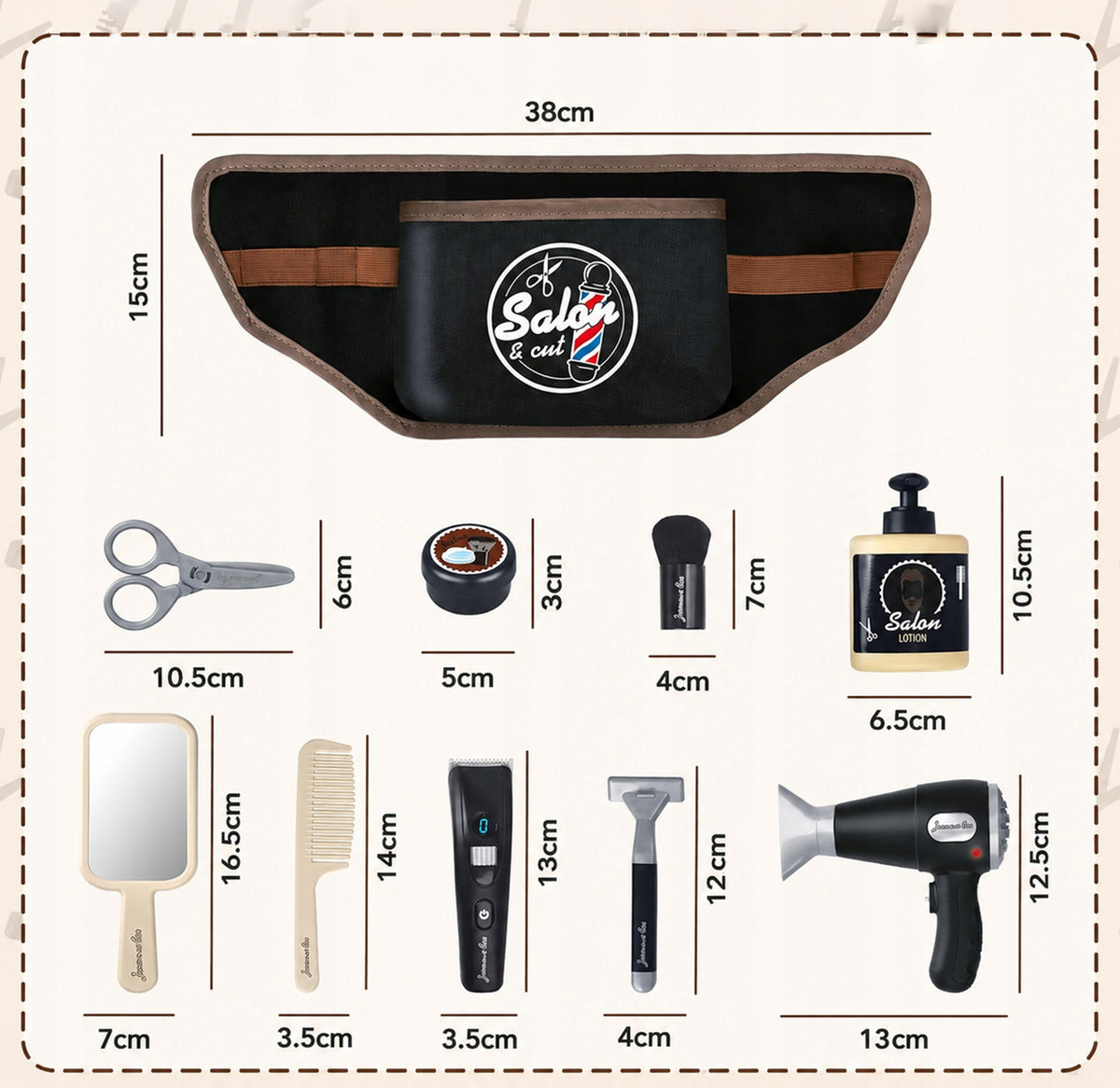 HAIR SALON BARBER FOR CHILDREN DRYER RAZOR SOUND LIGHT 10IN1 Manufacturer code Z3395