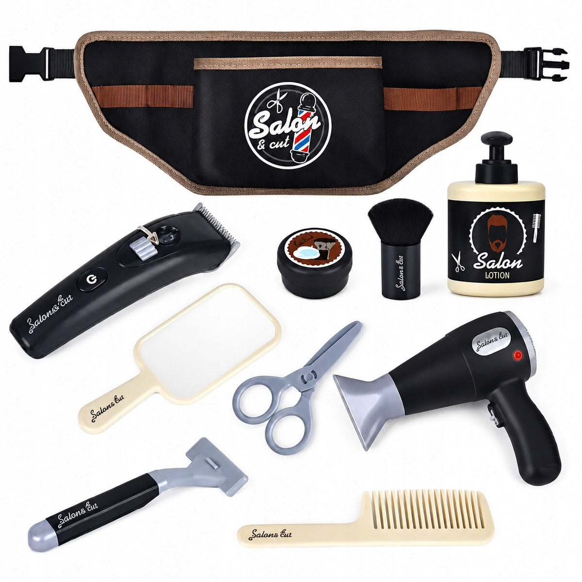 HAIR SALON BARBER FOR CHILDREN DRYER RAZOR SOUND LIGHT 10IN1 Packaging status original