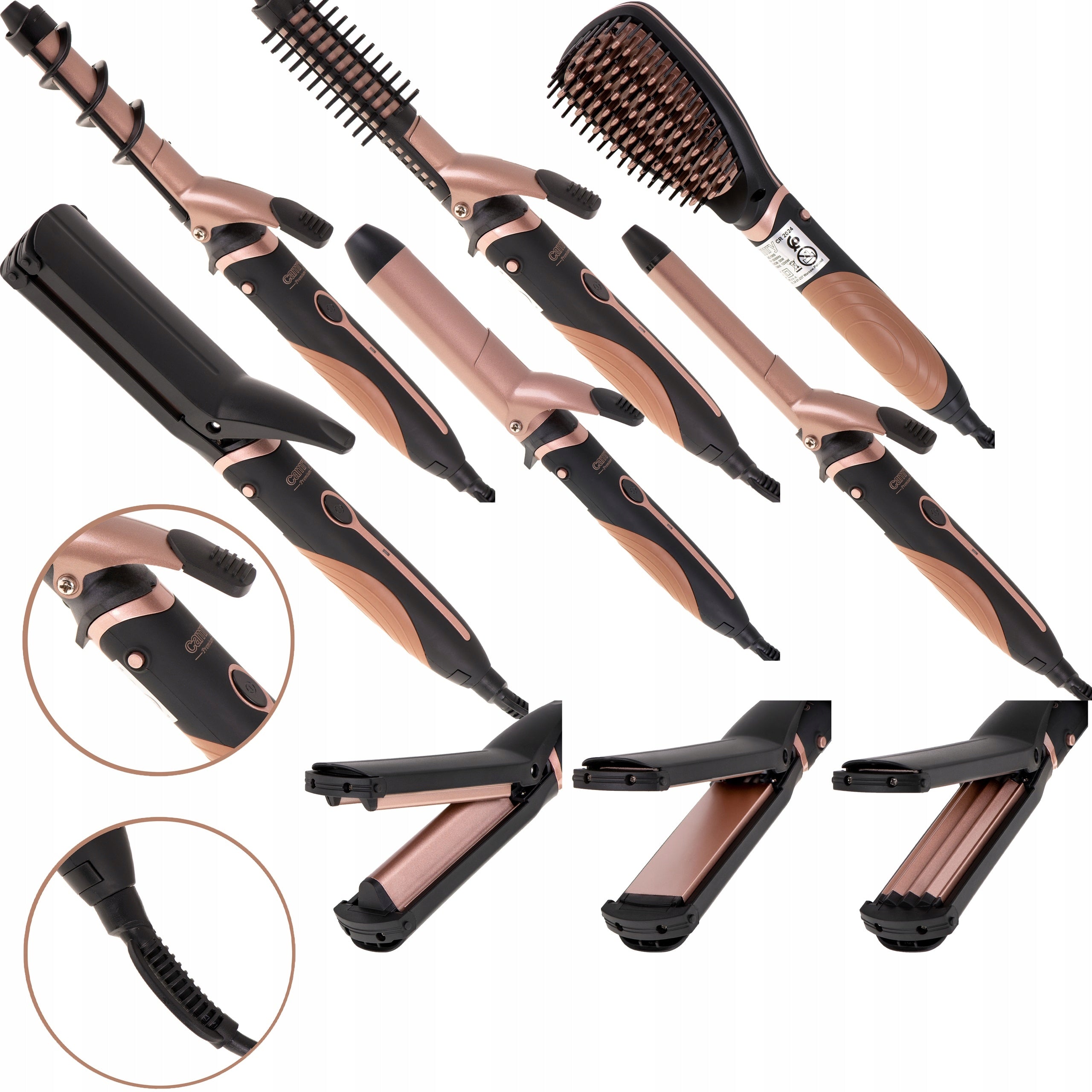 HAIR SET 5IN1 STRAIGHTENER CURLING IRON DRYER NOTCHING MACHINE 1200W CAMRY