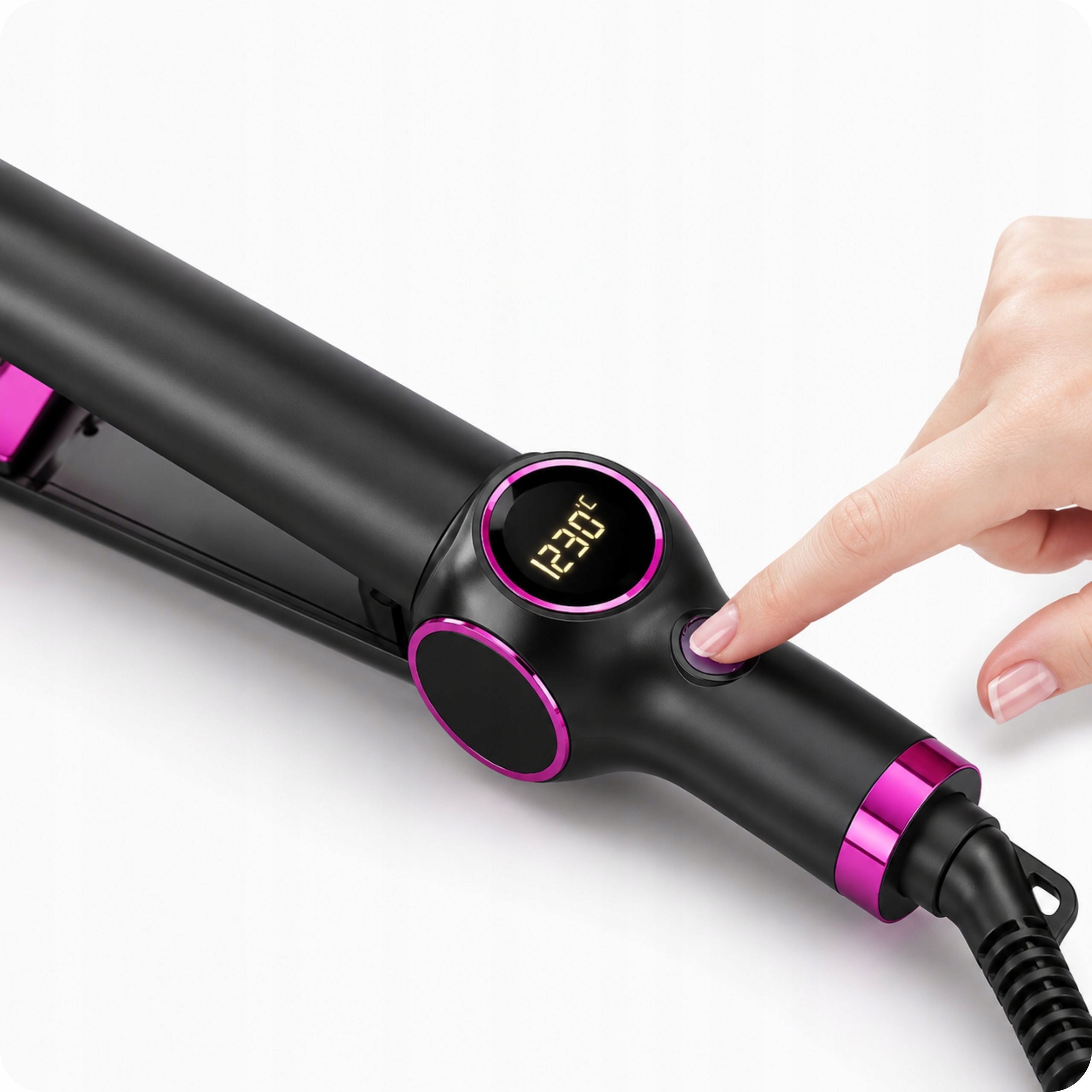 HAIR STRAIGHTENER 2in1 Ceramic Ionization LCD Curler 230°C Waves Curls Manufacturer code oaza-o do stylizacji i prostowania włosów