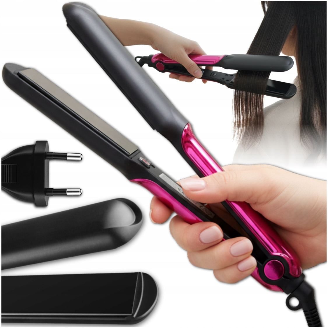 HAIR STRAIGHTENER CERAMIC LIGHT TEMPERATURE CONTROL FOR STYLING EAN (GTIN) 5906186337990