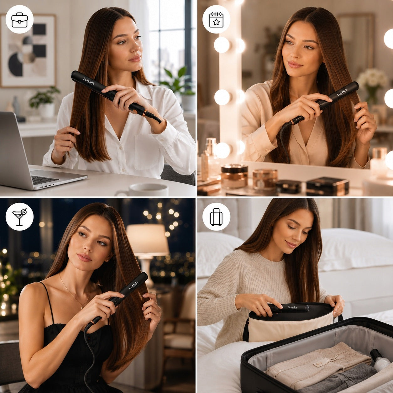 HAIR STRAIGHTENER INFRARED CERAMIC IONIZATION WITH ADJUSTABLE LUMIQ Packaging status original
