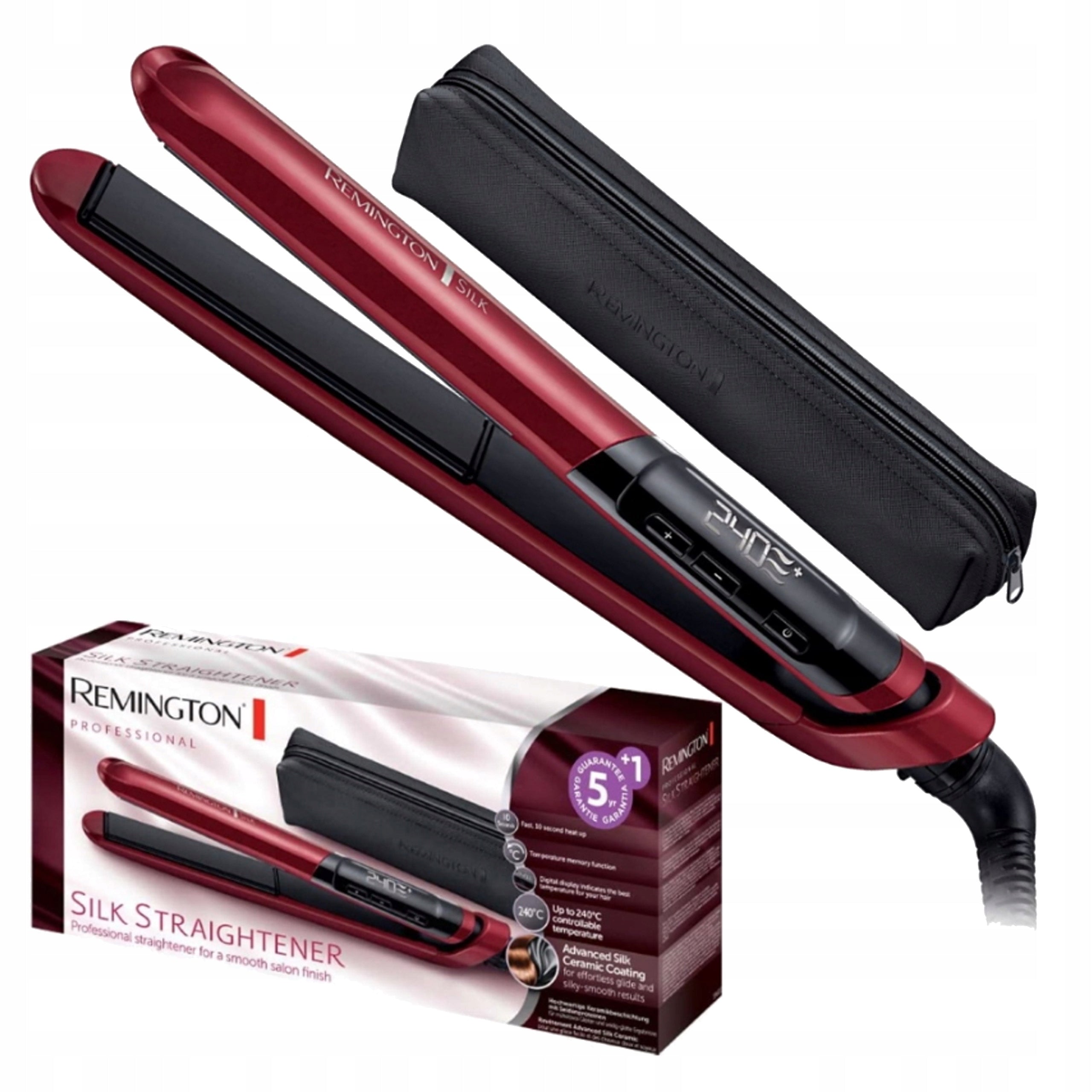 HAIR STRAIGHTENER REMINGTON + CASE FAST HEATING CERAMIC PLATE