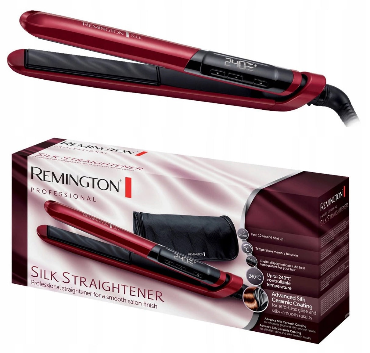 HAIR STRAIGHTENER REMINGTON S9600 SILK heating 10 seconds cable 3m
