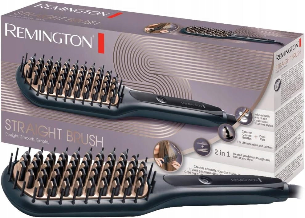 HAIR STRAIGHTENING BRUSH REMINGTON + CASE