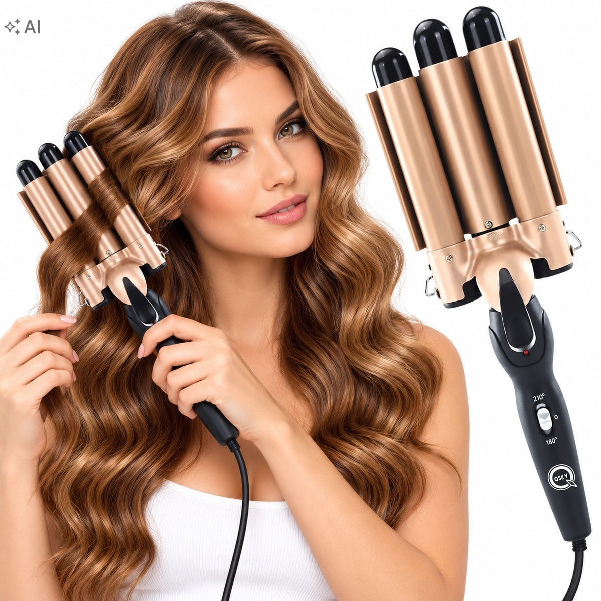 HAIR STYLING INVERTER CRIMPING CURLER TEMPERATURE CONTROL