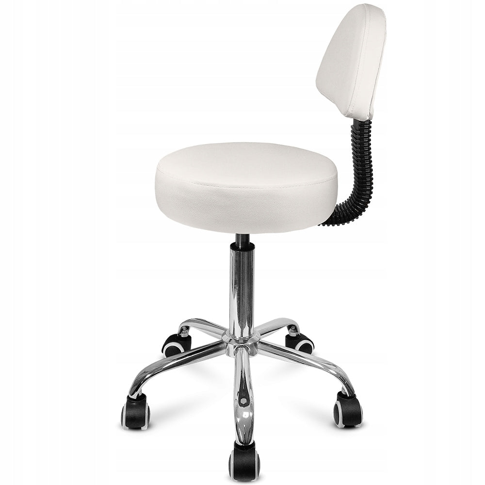 HAIRDRESSER COSMETIC STOOL WITH BACKREST BAR STOOL ON WHEELS EAN (GTIN) 5907589350593